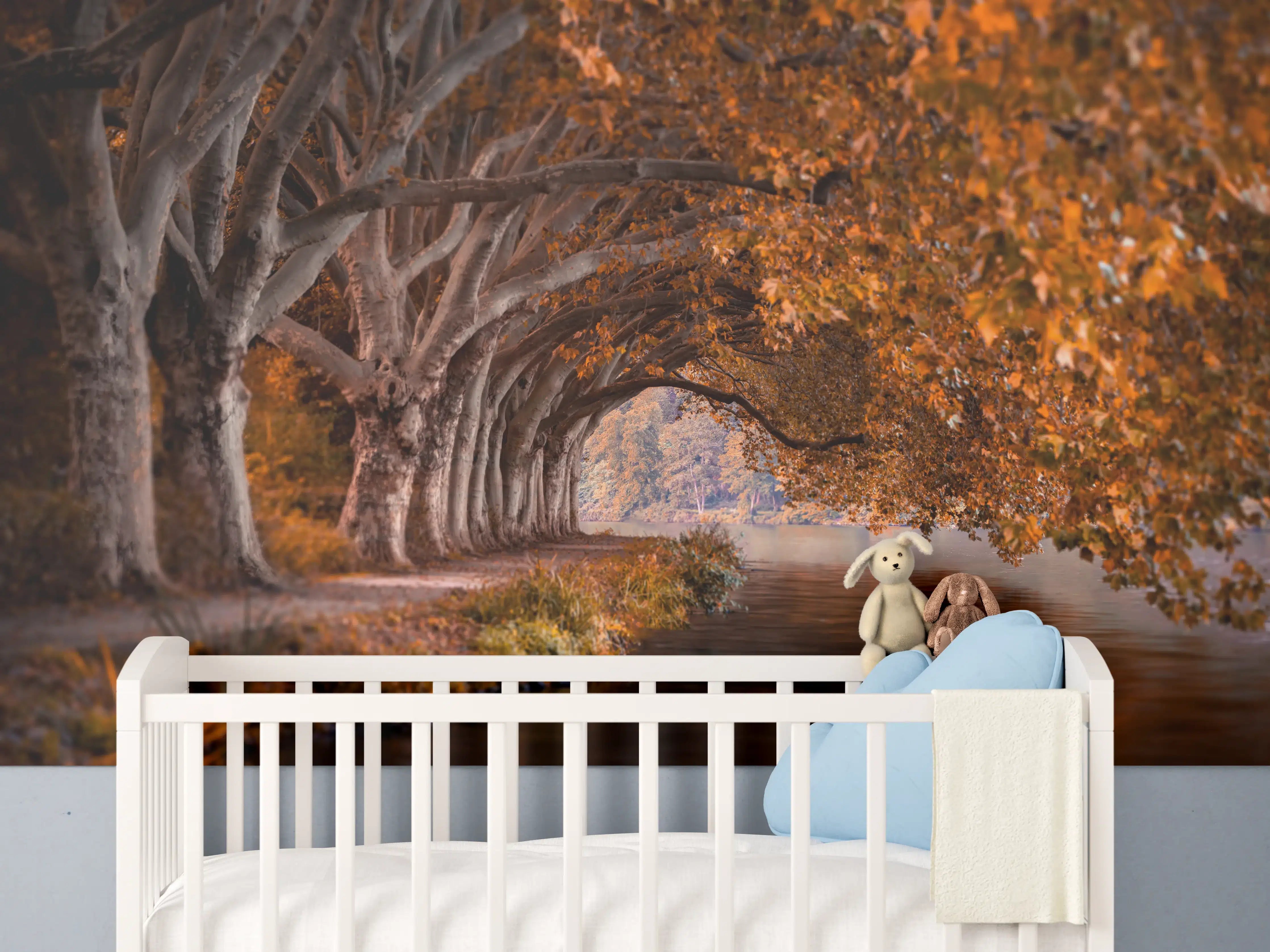 Babyzimmer Wandgestaltung - Baldeneysee in Essen im Herbst