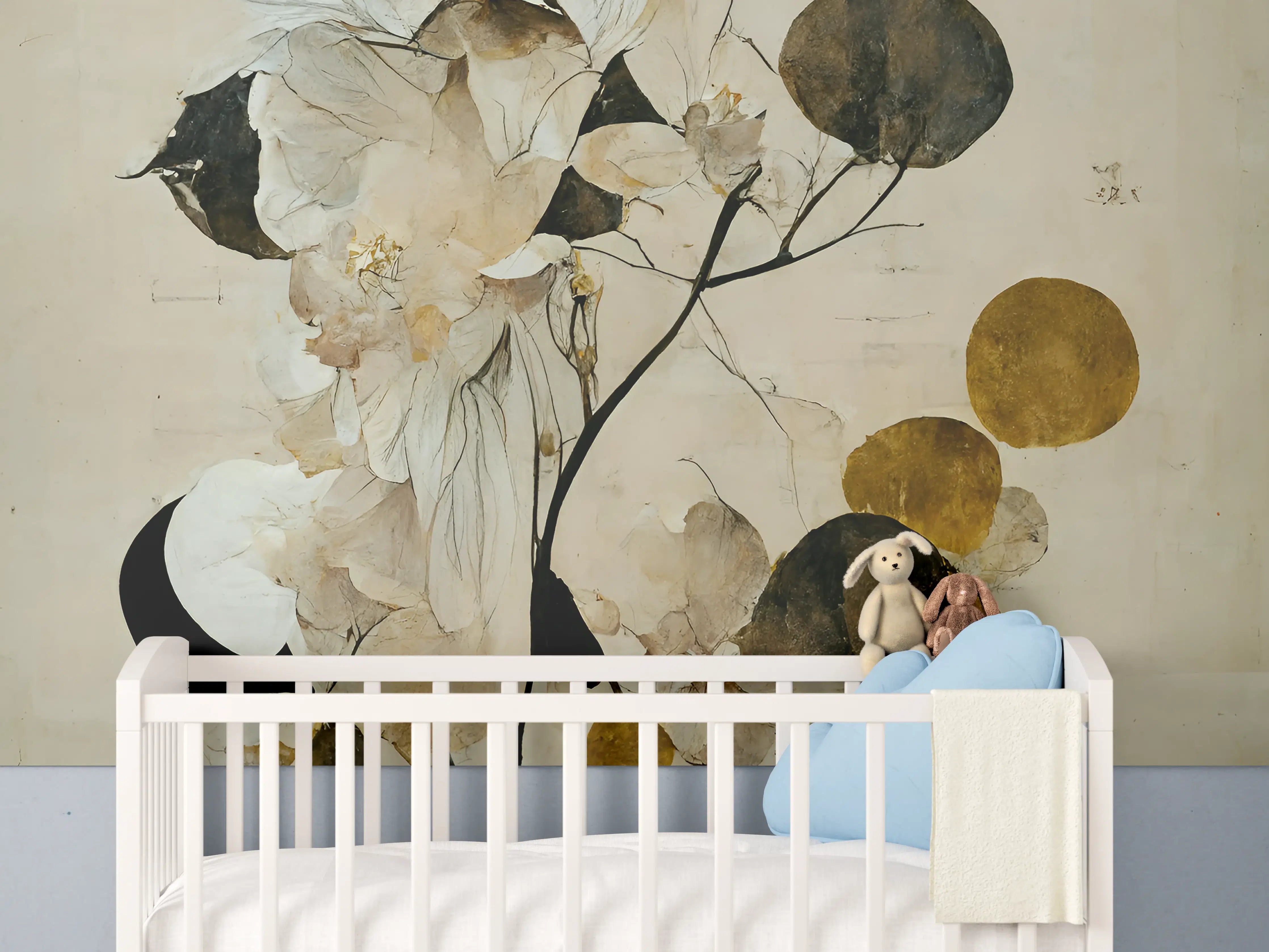Babyzimmer Wandgestaltung - Baum des Glücks - Floral