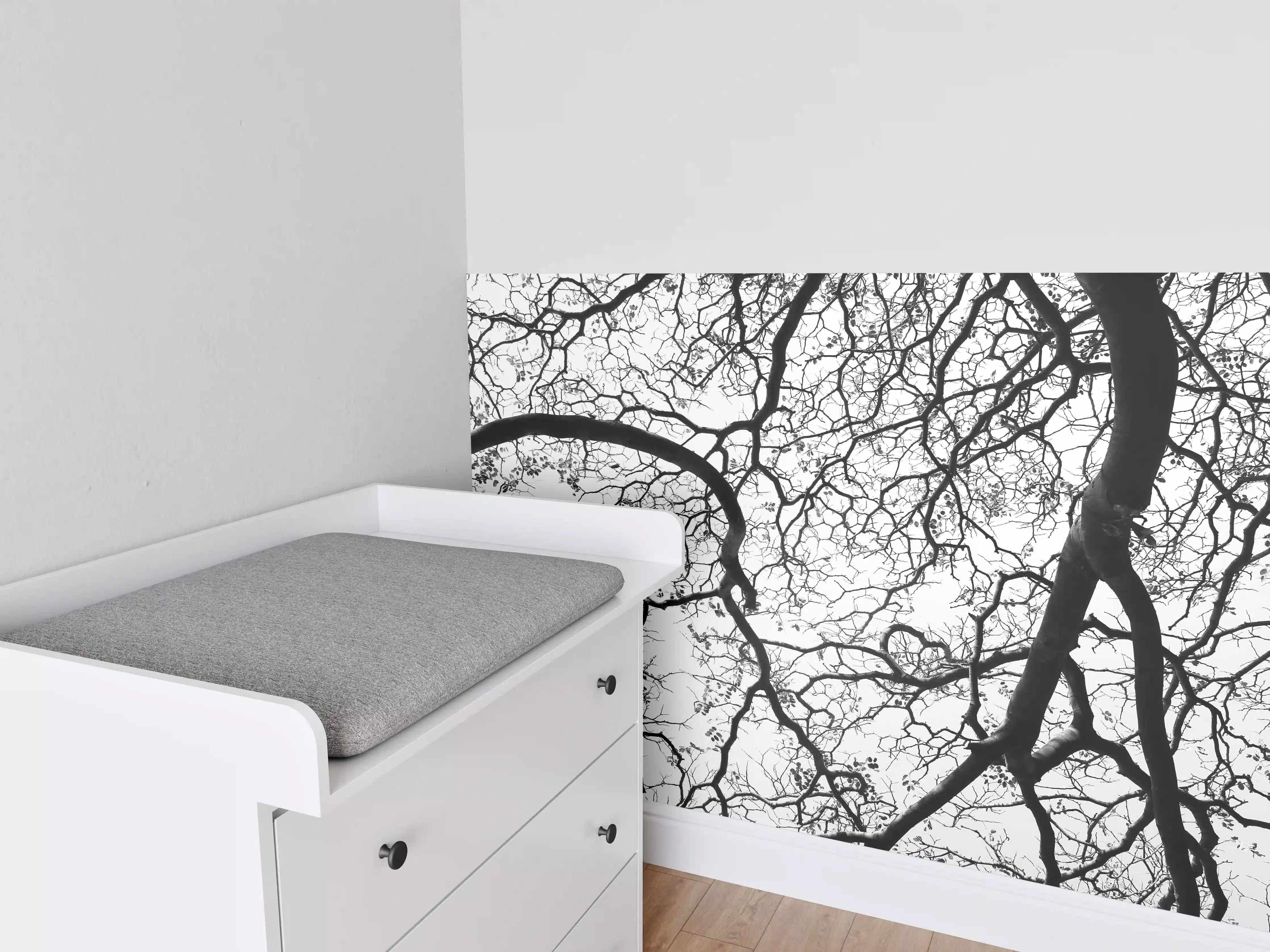 Babyzimmer Wandgestaltung - Baumkrone im Winterschlaf