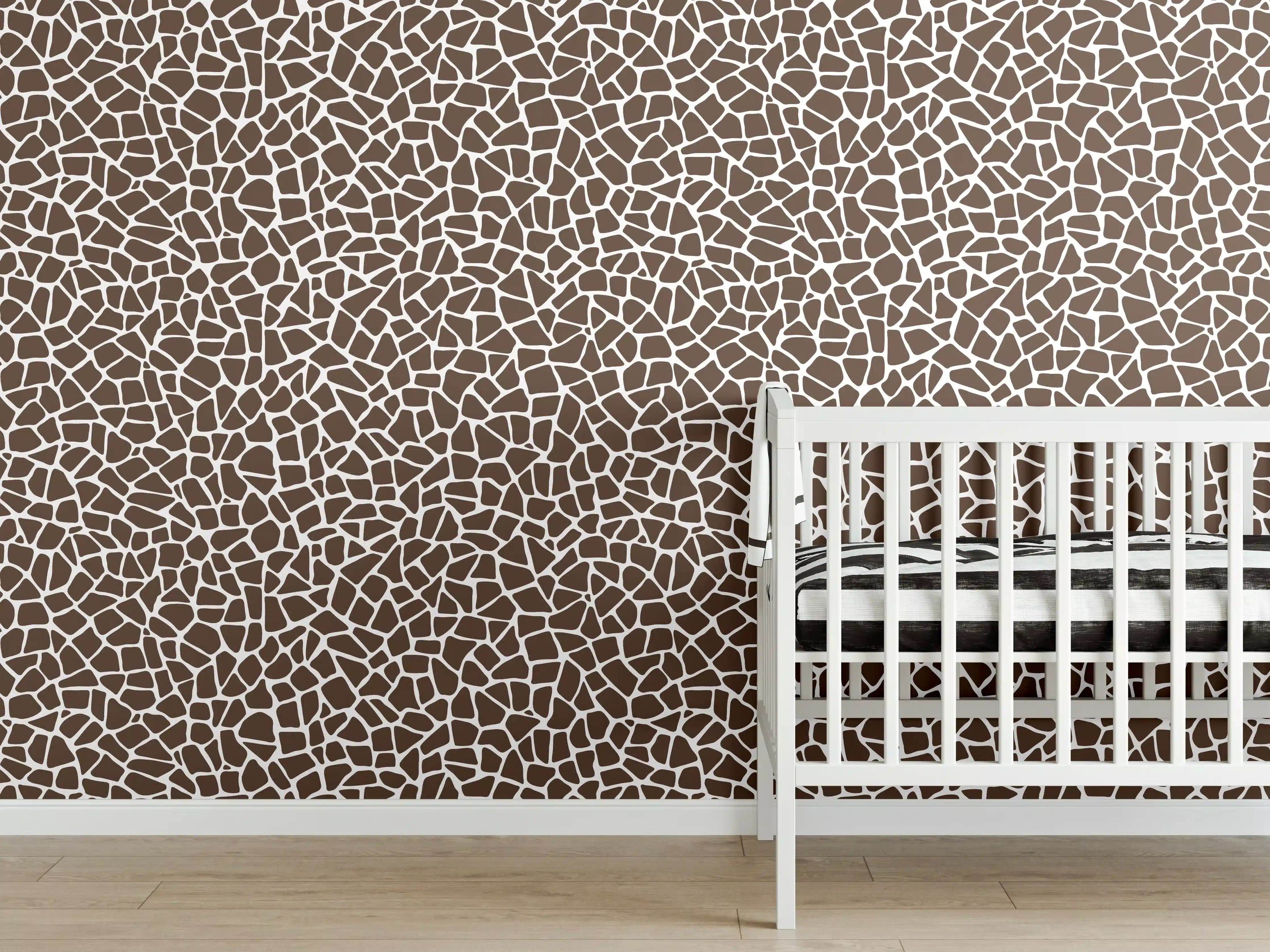 Babyzimmer Wandgestaltung - Beige- und Brauntöne, moderne Fliesen