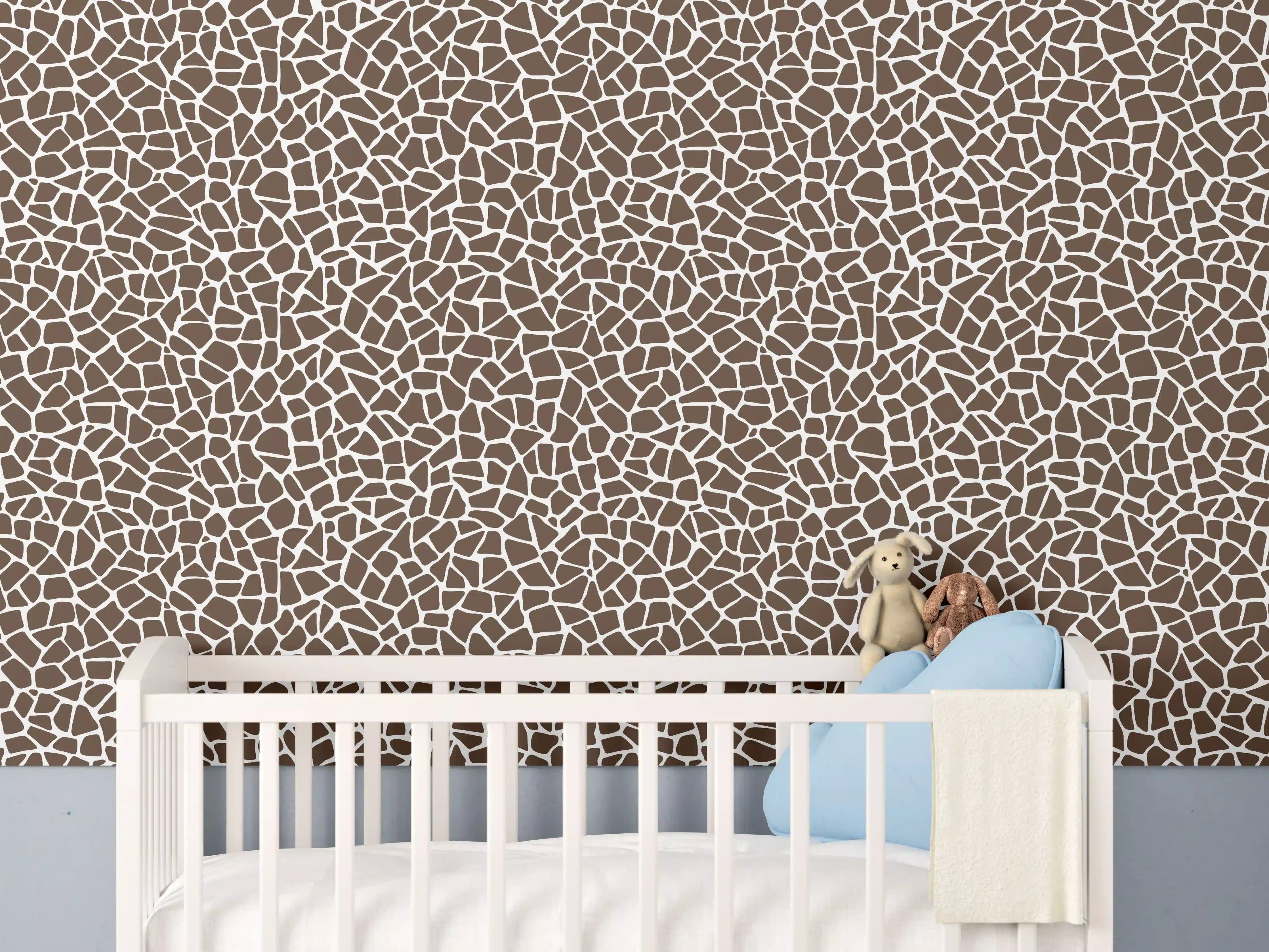 Babyzimmer Wandgestaltung - Beige- und Brauntöne, moderne Fliesen
