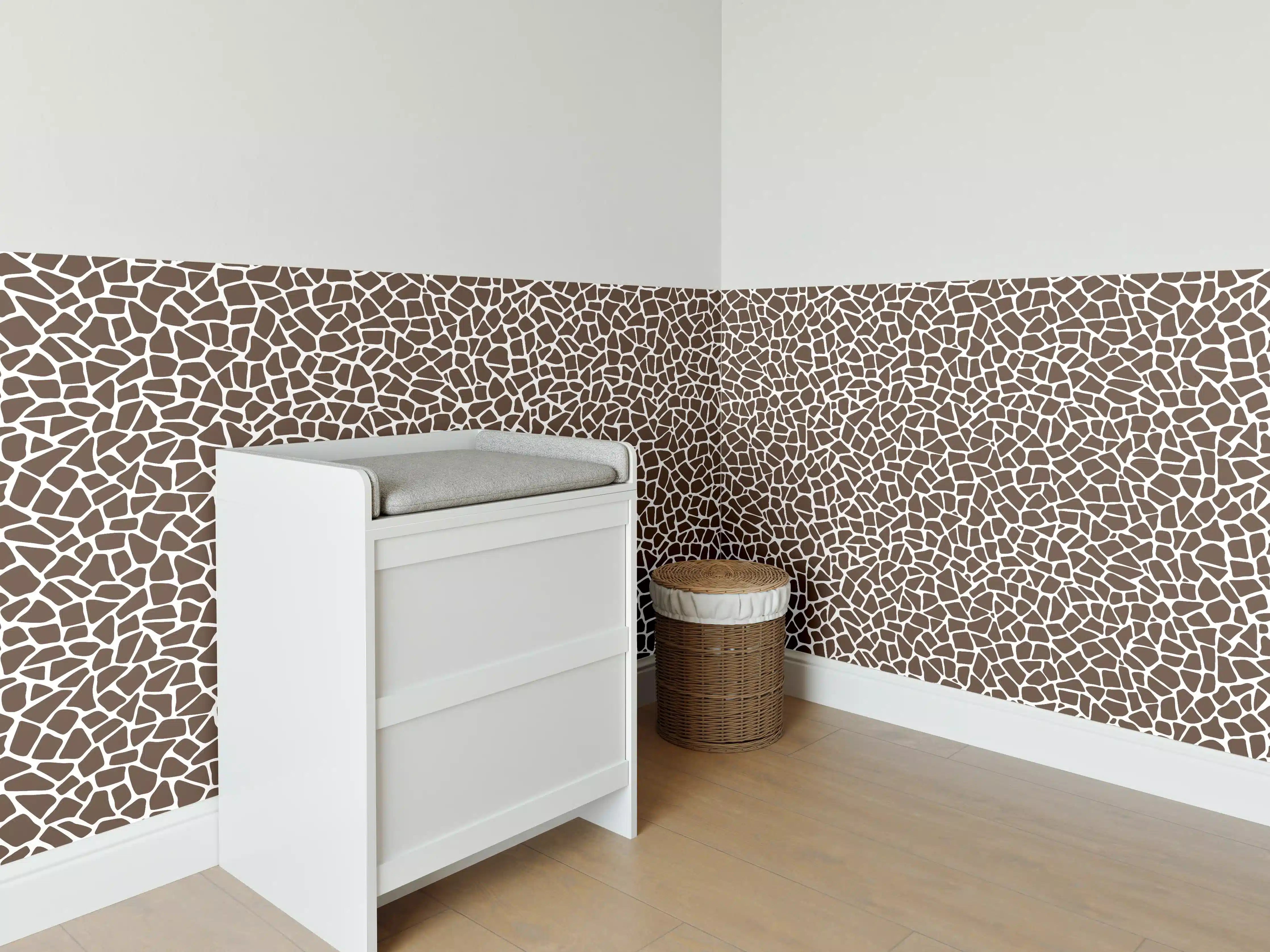 Babyzimmer Wandgestaltung - Beige- und Brauntöne, moderne Fliesen