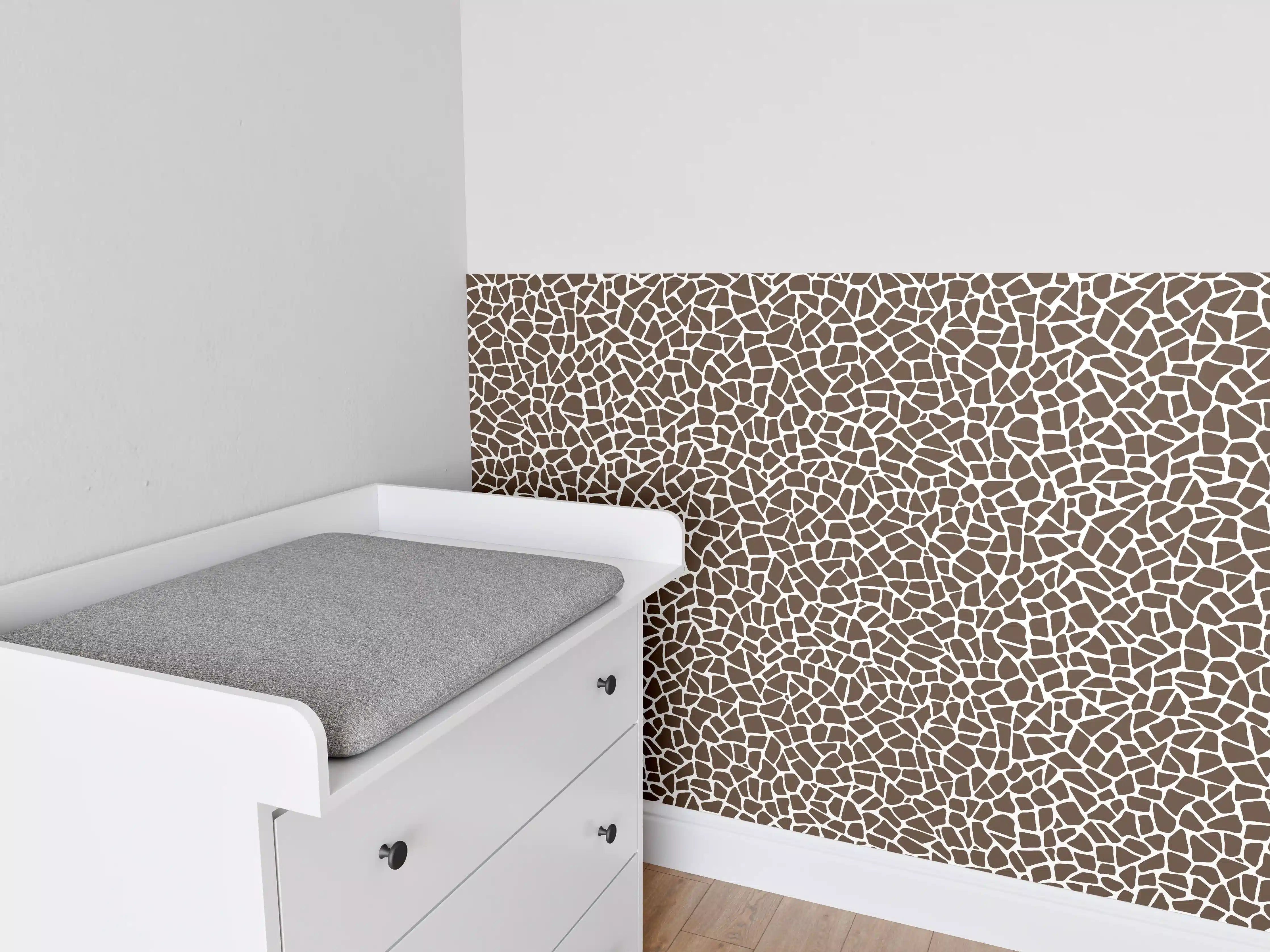 Babyzimmer Wandgestaltung - Beige- und Brauntöne, moderne Fliesen