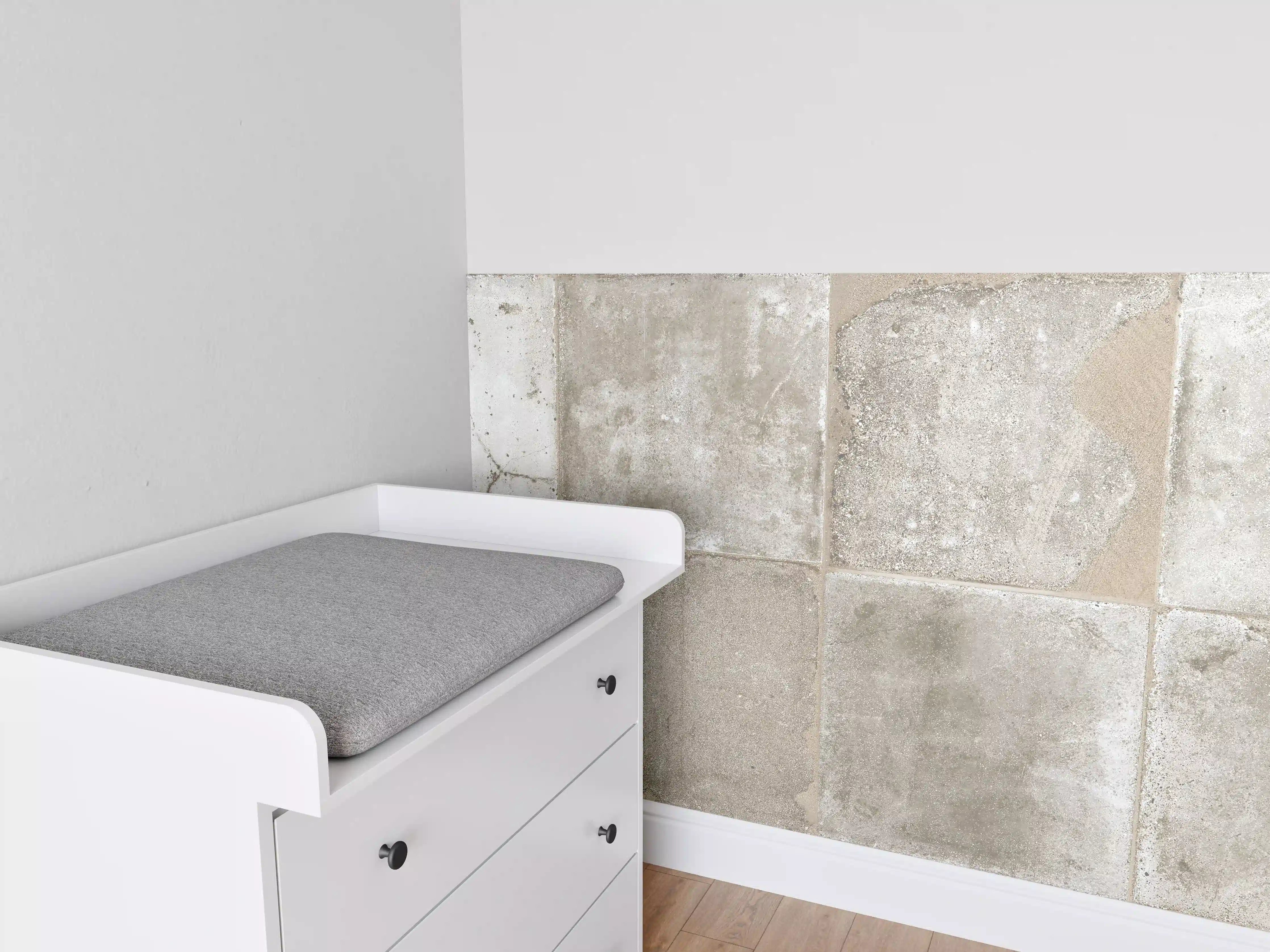 Babyzimmer Wandgestaltung - Beige Grau Steinwand-Textur