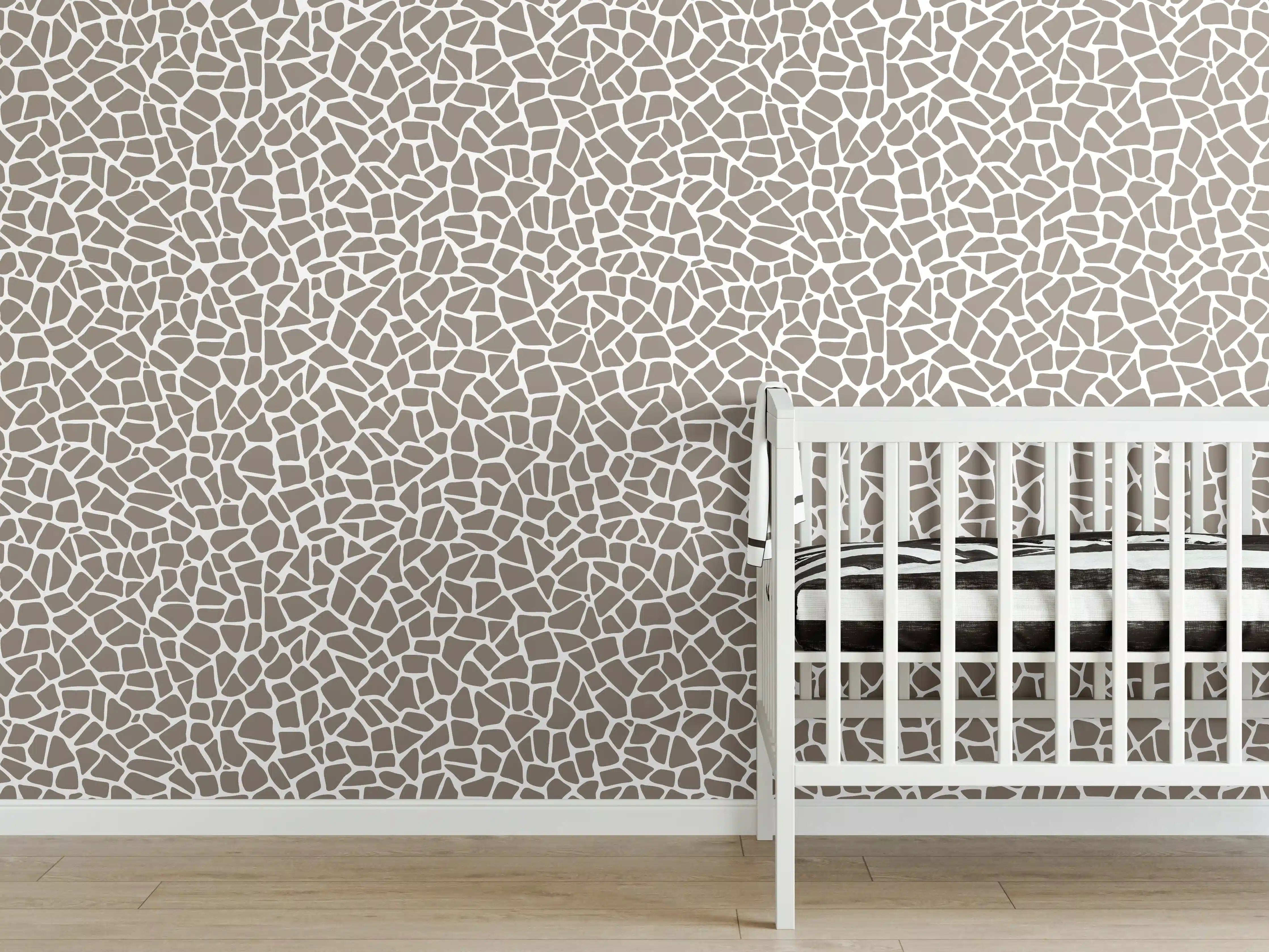 Babyzimmer Wandgestaltung - Beige-Grau-Tessere-Textur