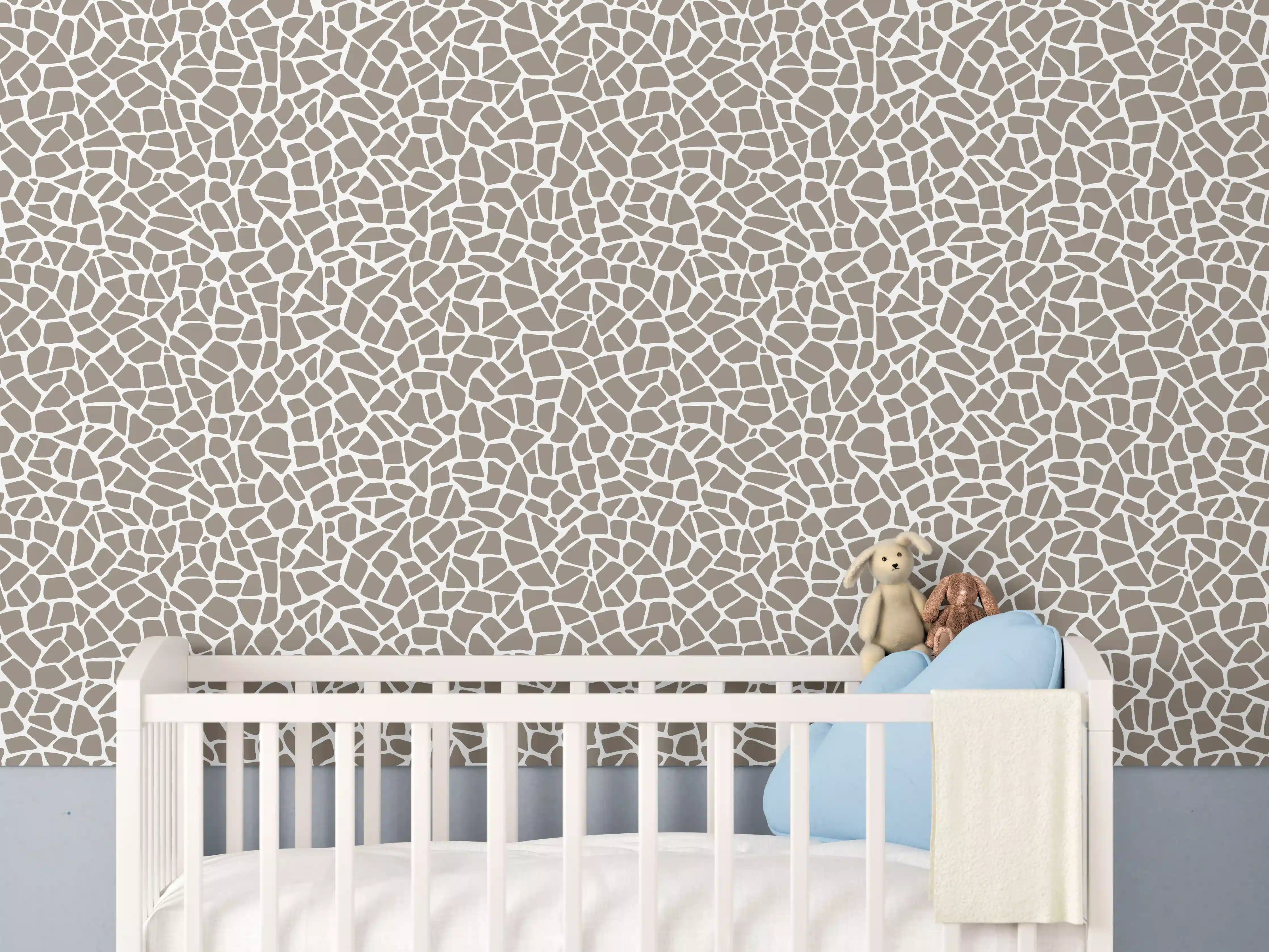 Babyzimmer Wandgestaltung - Beige-Grau-Tessere-Textur
