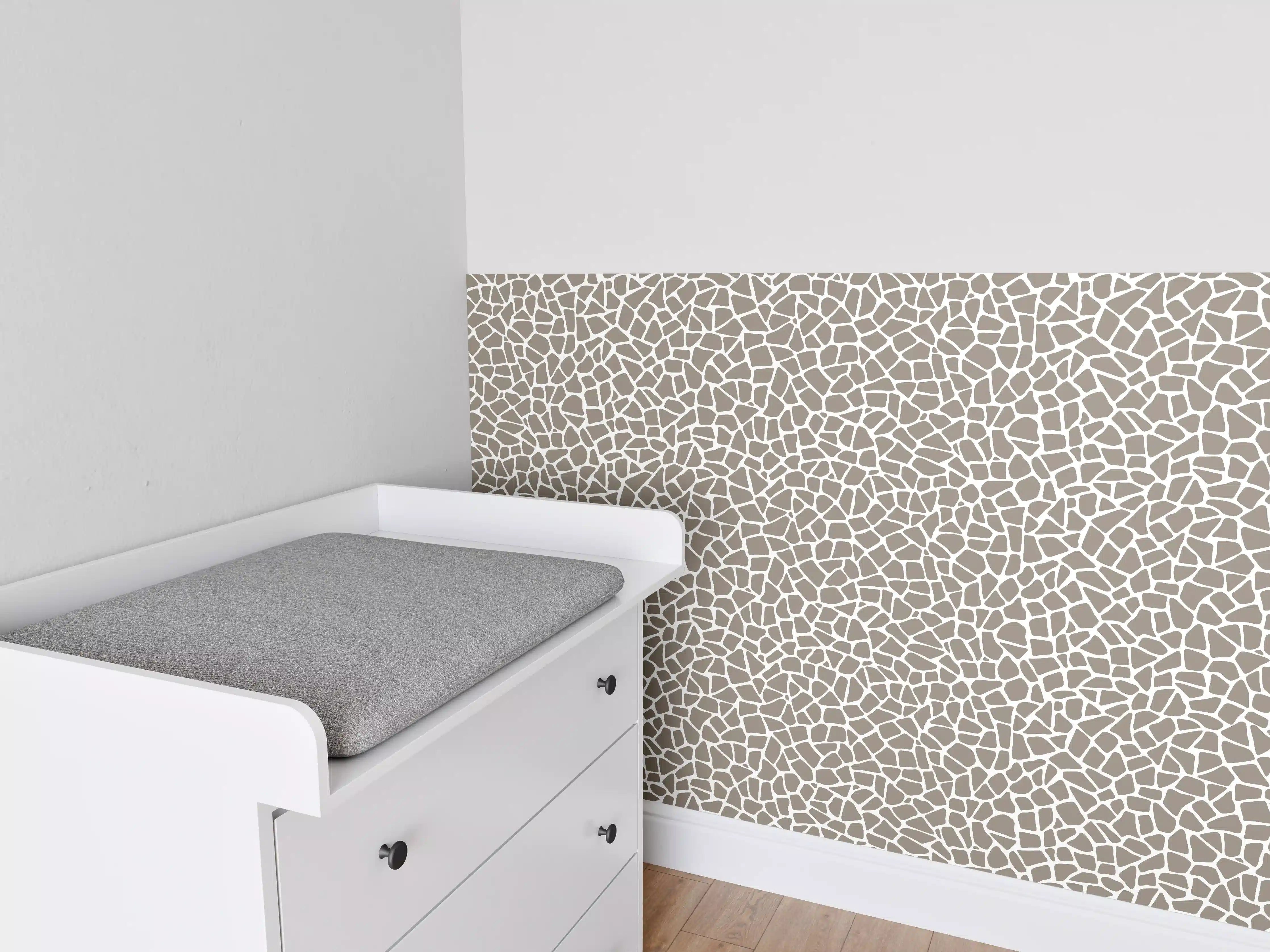 Babyzimmer Wandgestaltung - Beige-Grau-Tessere-Textur