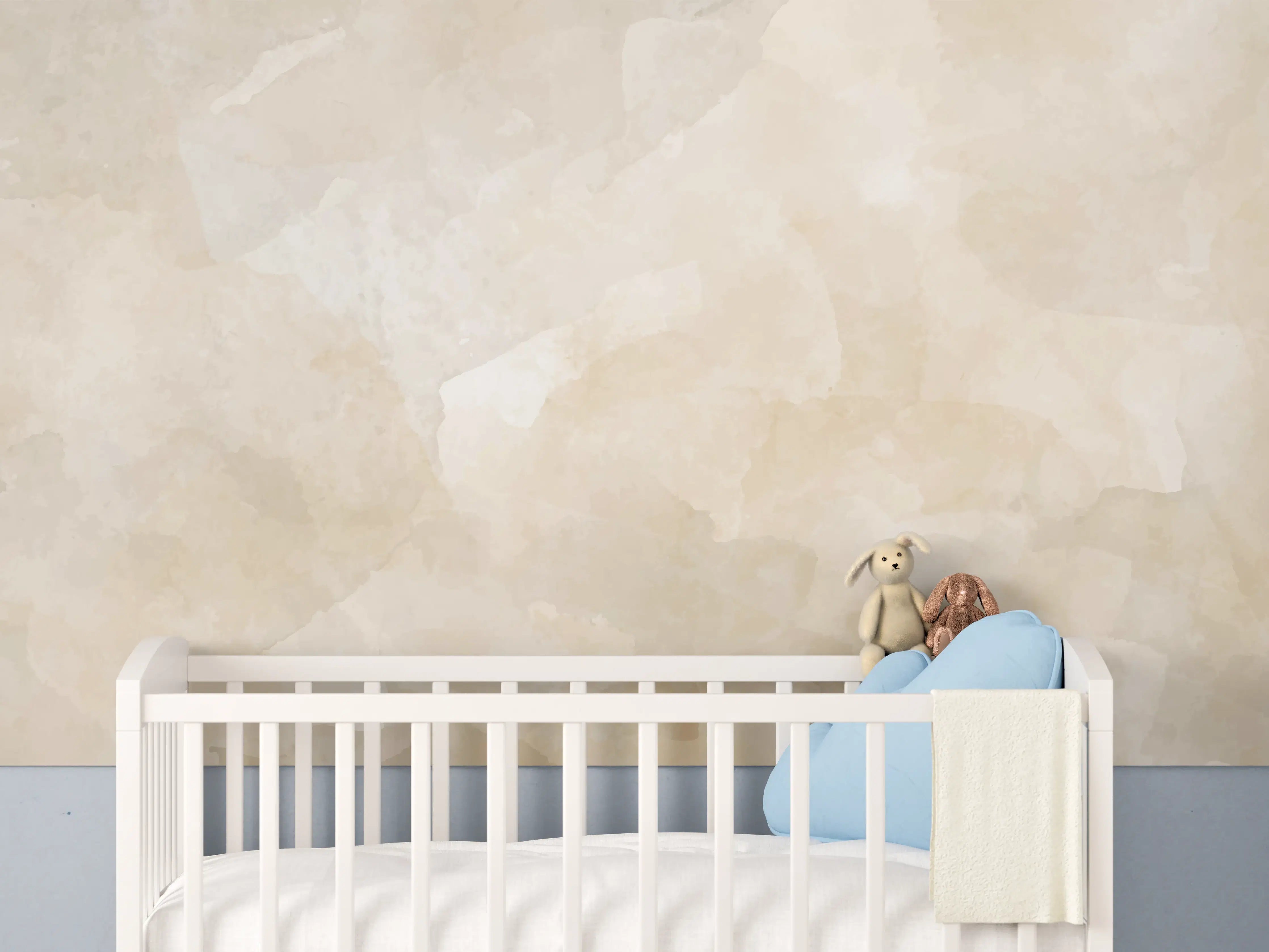 Babyzimmer Wandgestaltung - Beige-Graue Edelstein-Optik