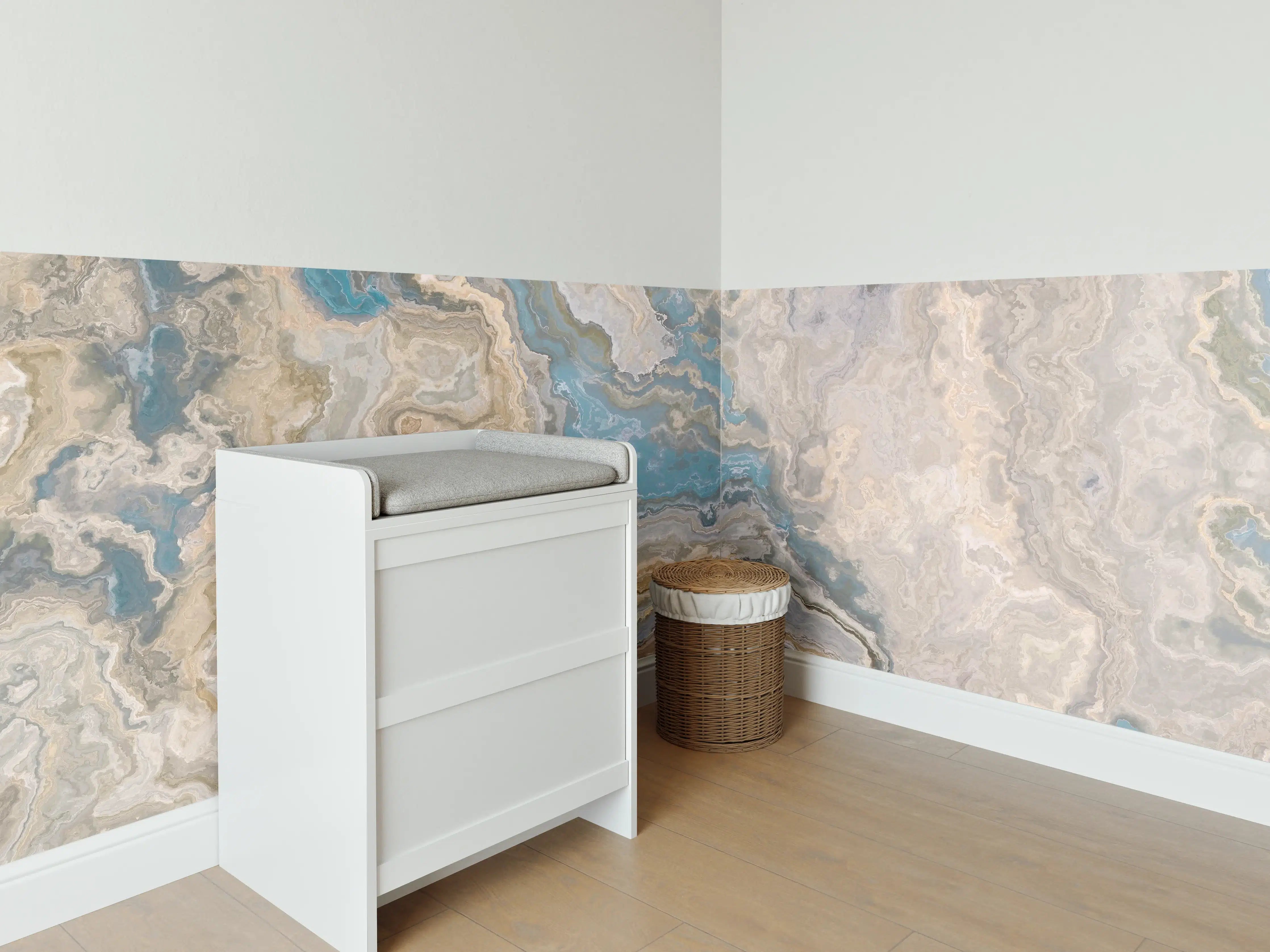 Babyzimmer Wandgestaltung - Beige Marmor Textur