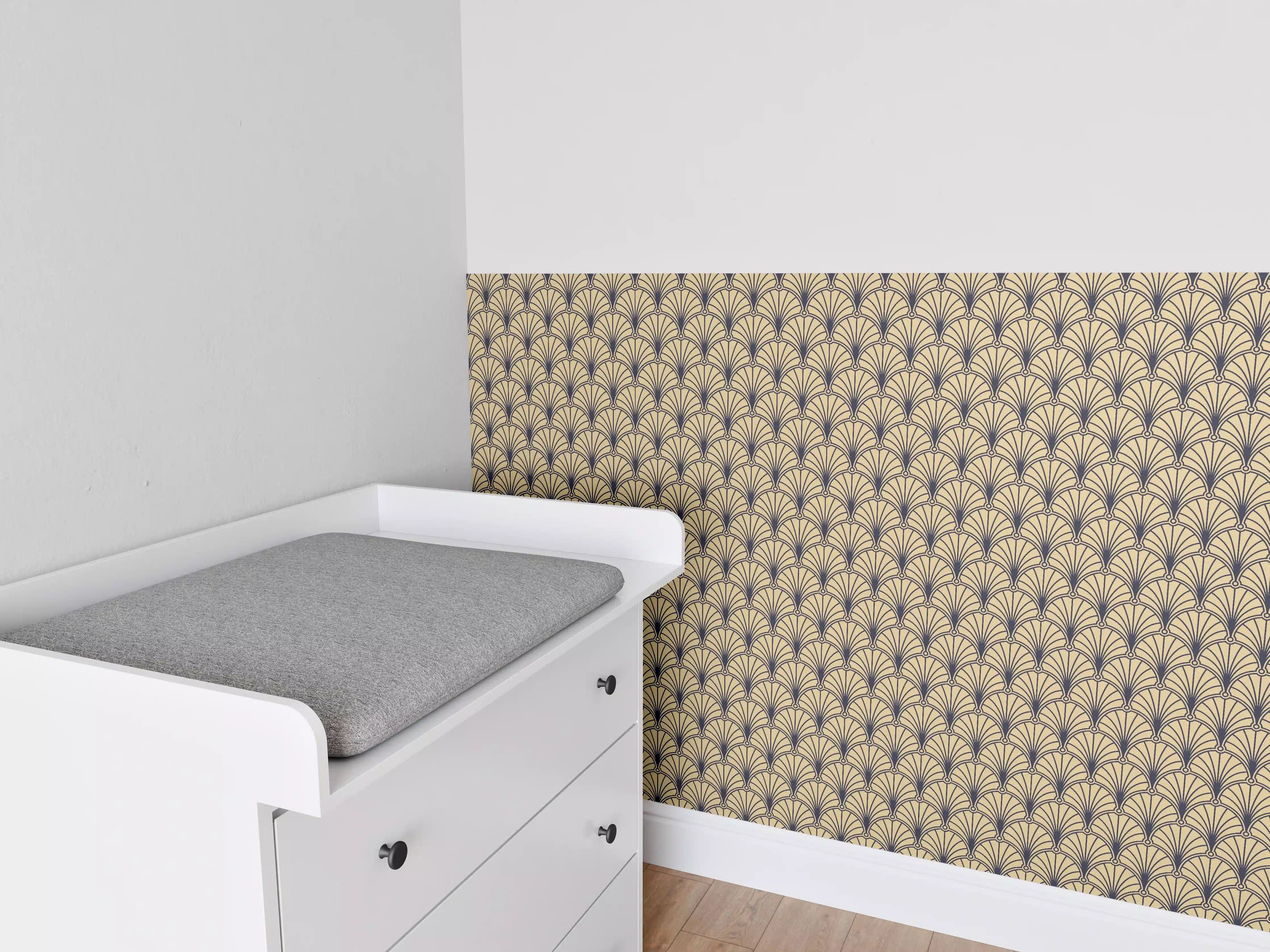 Babyzimmer Wandgestaltung - Beige Muster Tapete
