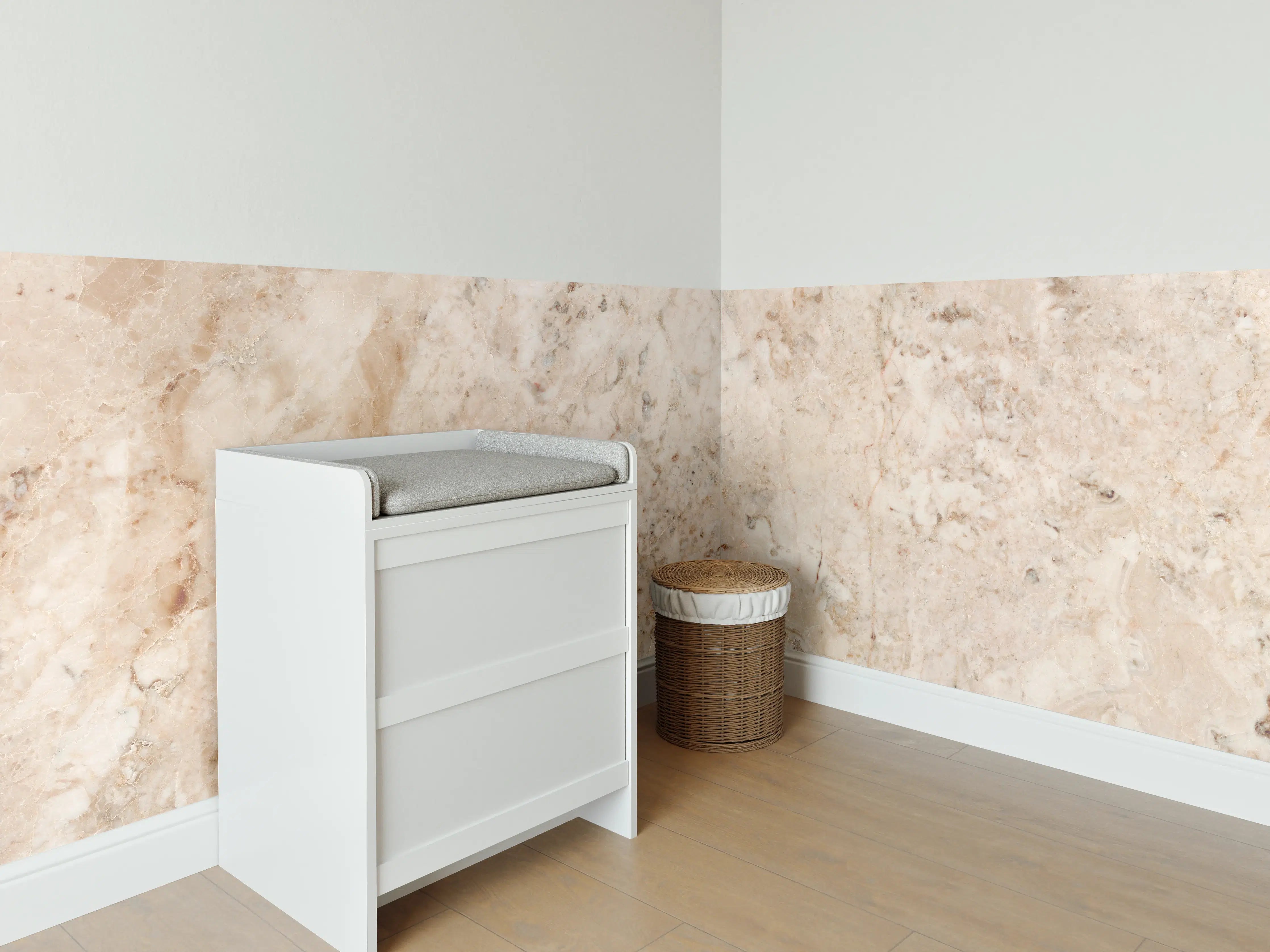 Babyzimmer Wandgestaltung - Beige Naturmarmor Stein Textur