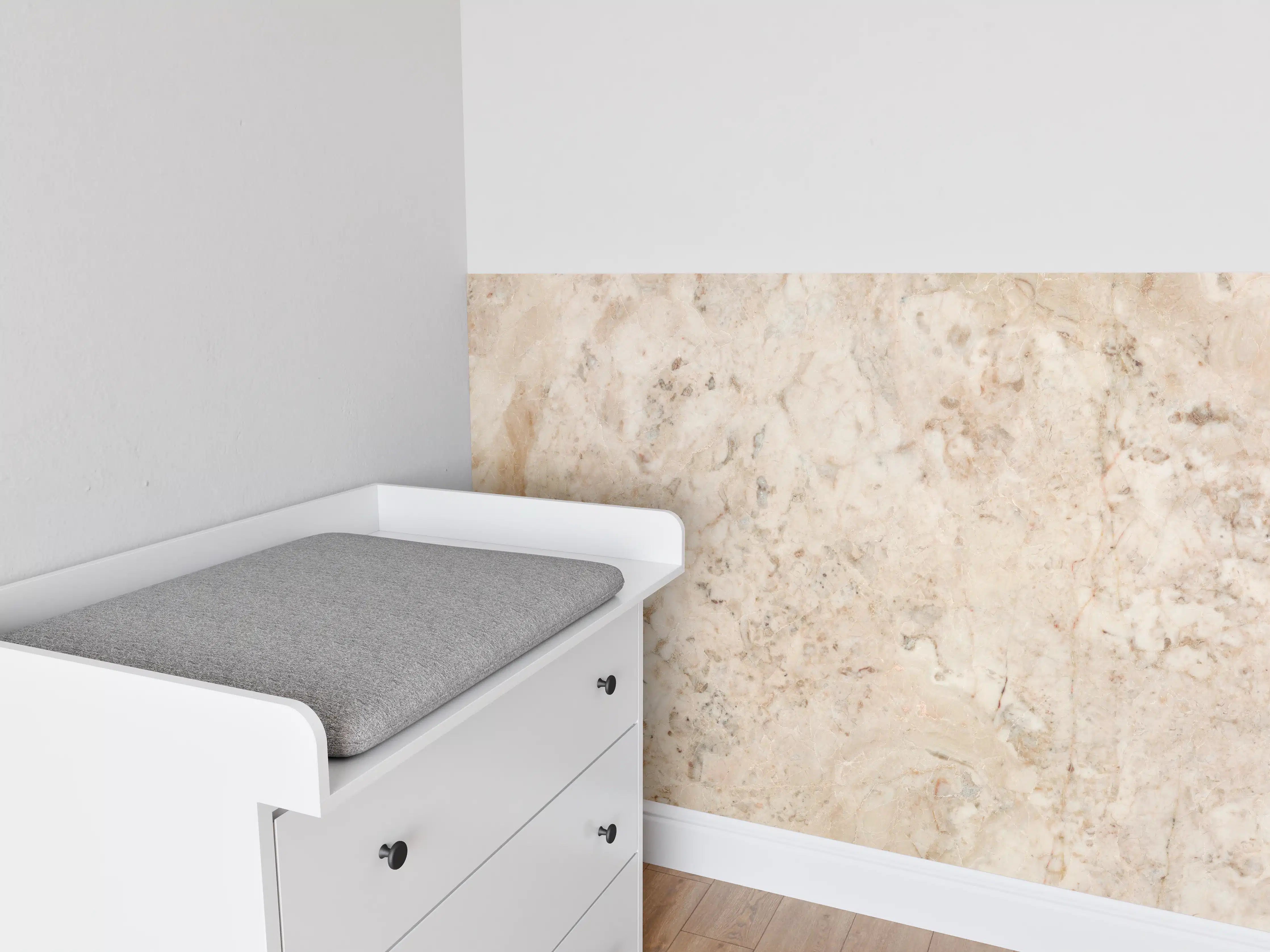 Babyzimmer Wandgestaltung - Beige Naturmarmor Stein Textur
