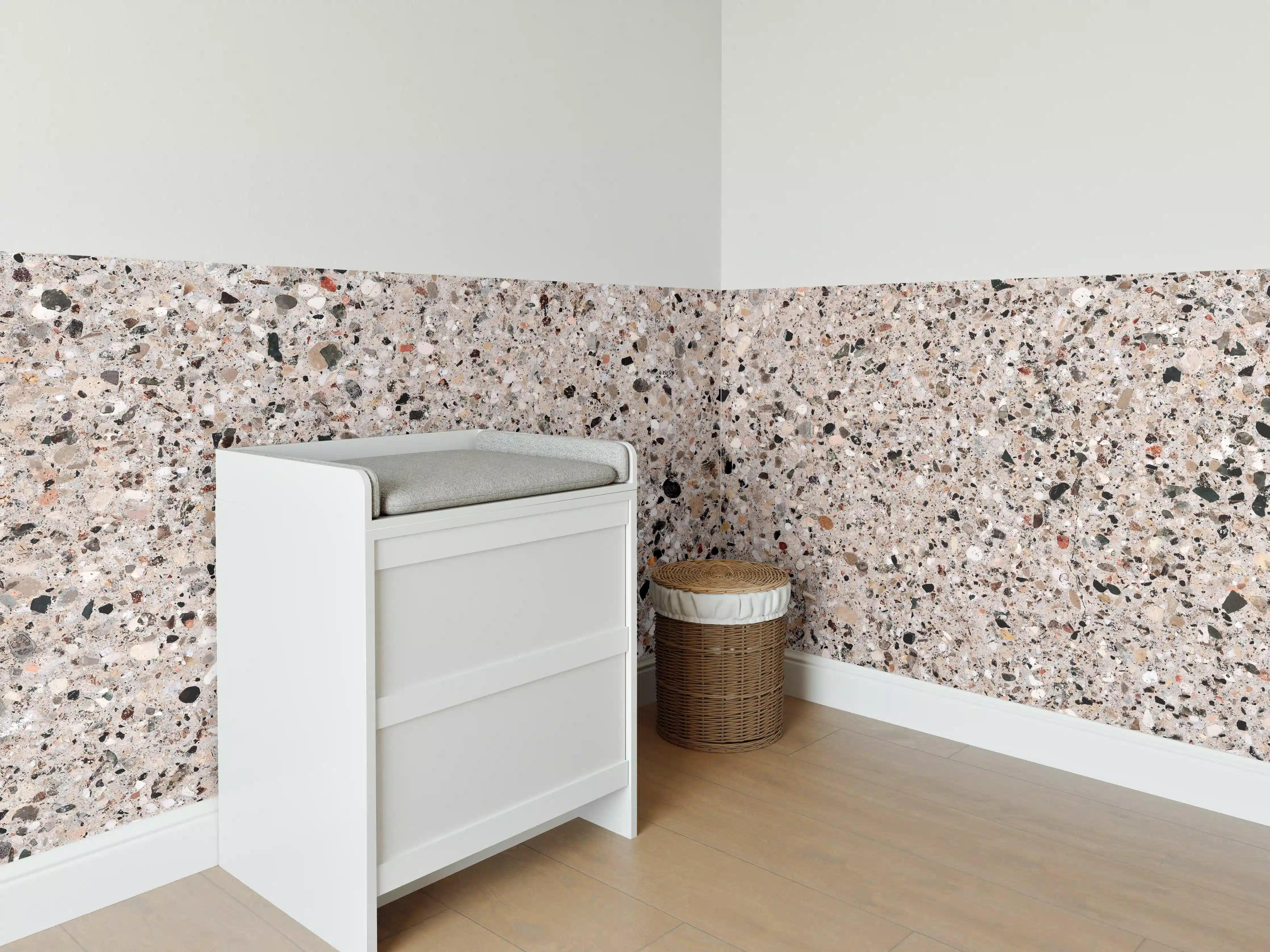 Babyzimmer Wandgestaltung - Beige Steinterrazzo Textur