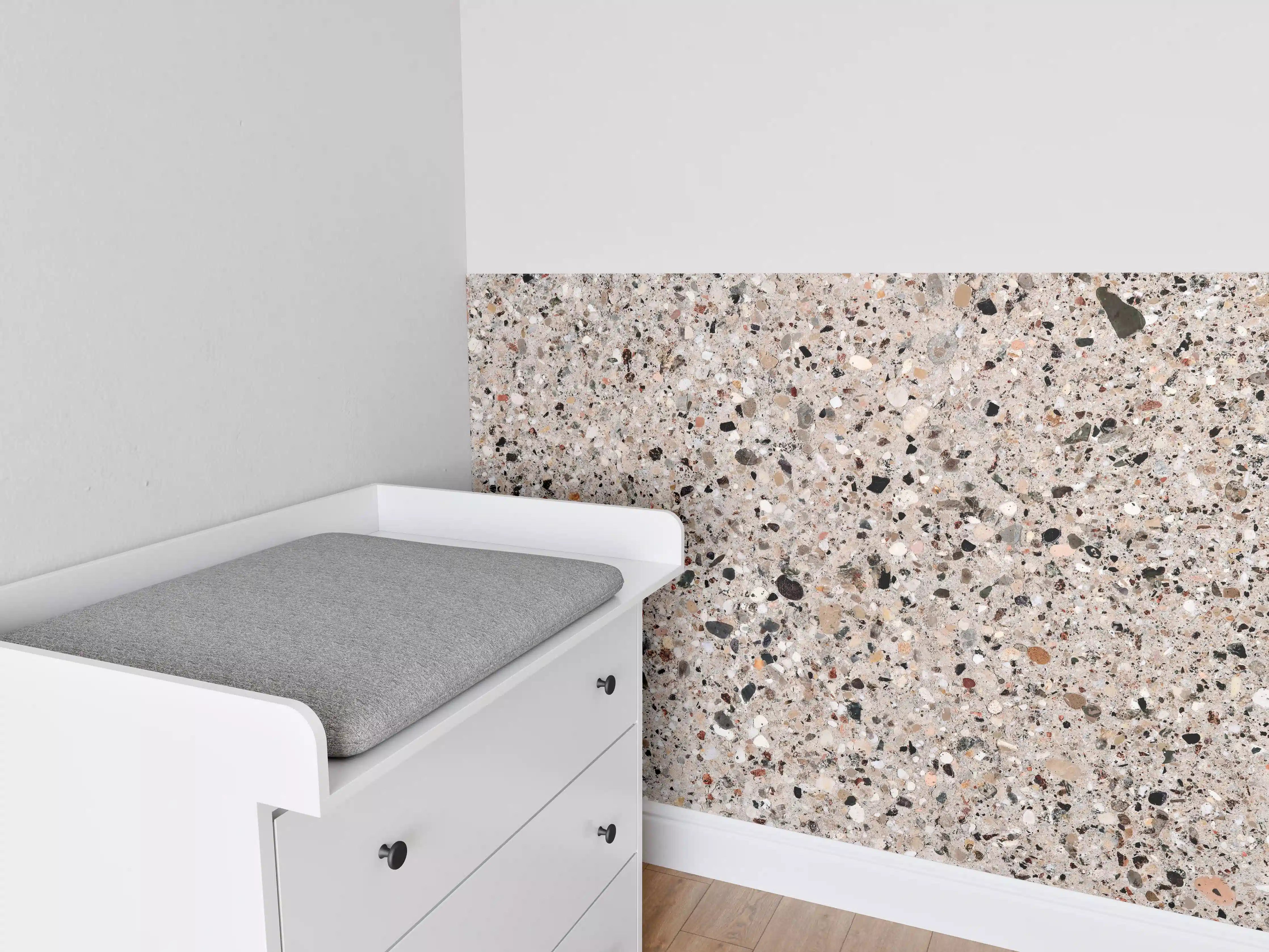 Babyzimmer Wandgestaltung - Beige Steinterrazzo Textur