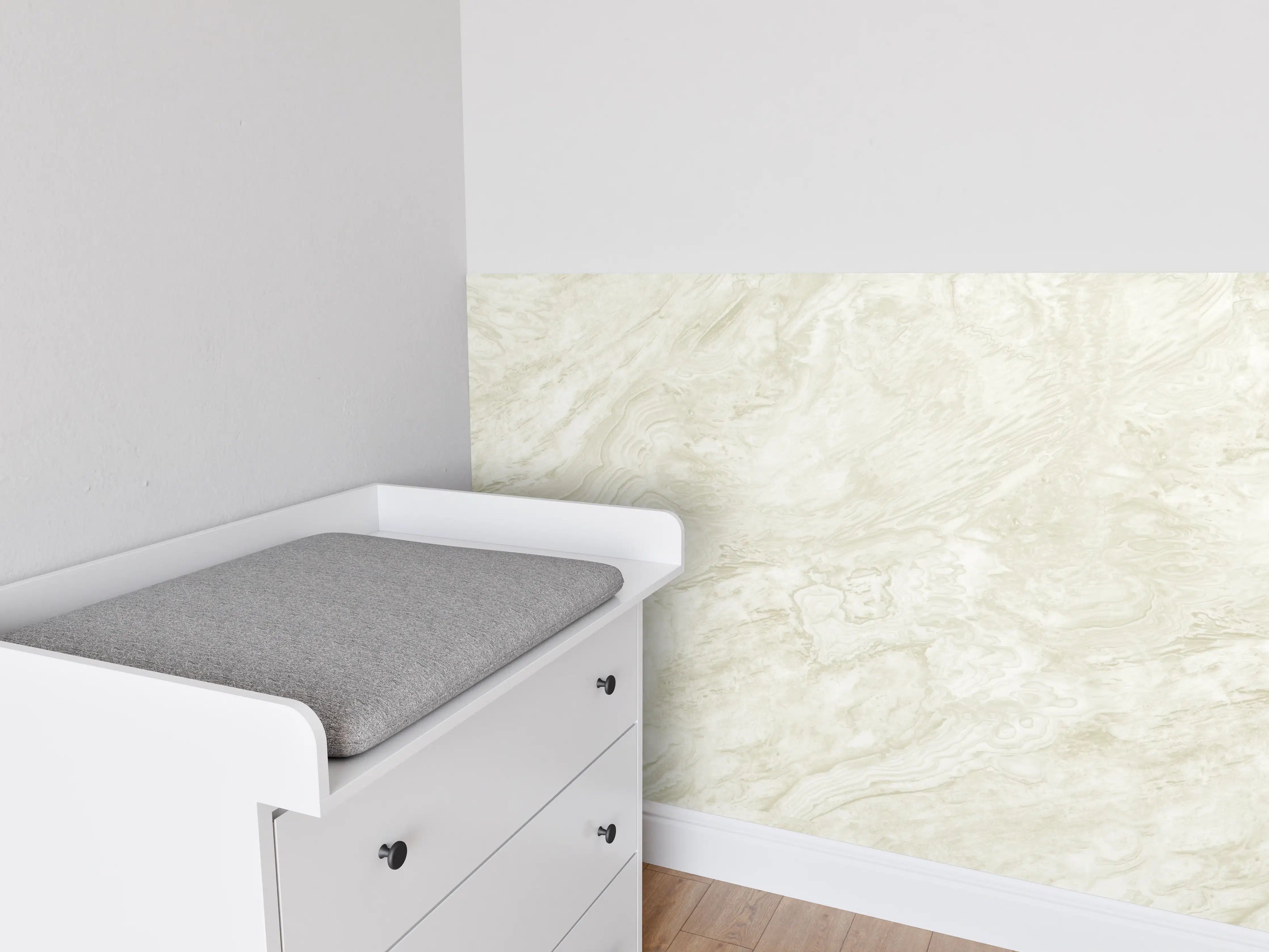 Babyzimmer Wandgestaltung - Beige-Weißer Marmor
