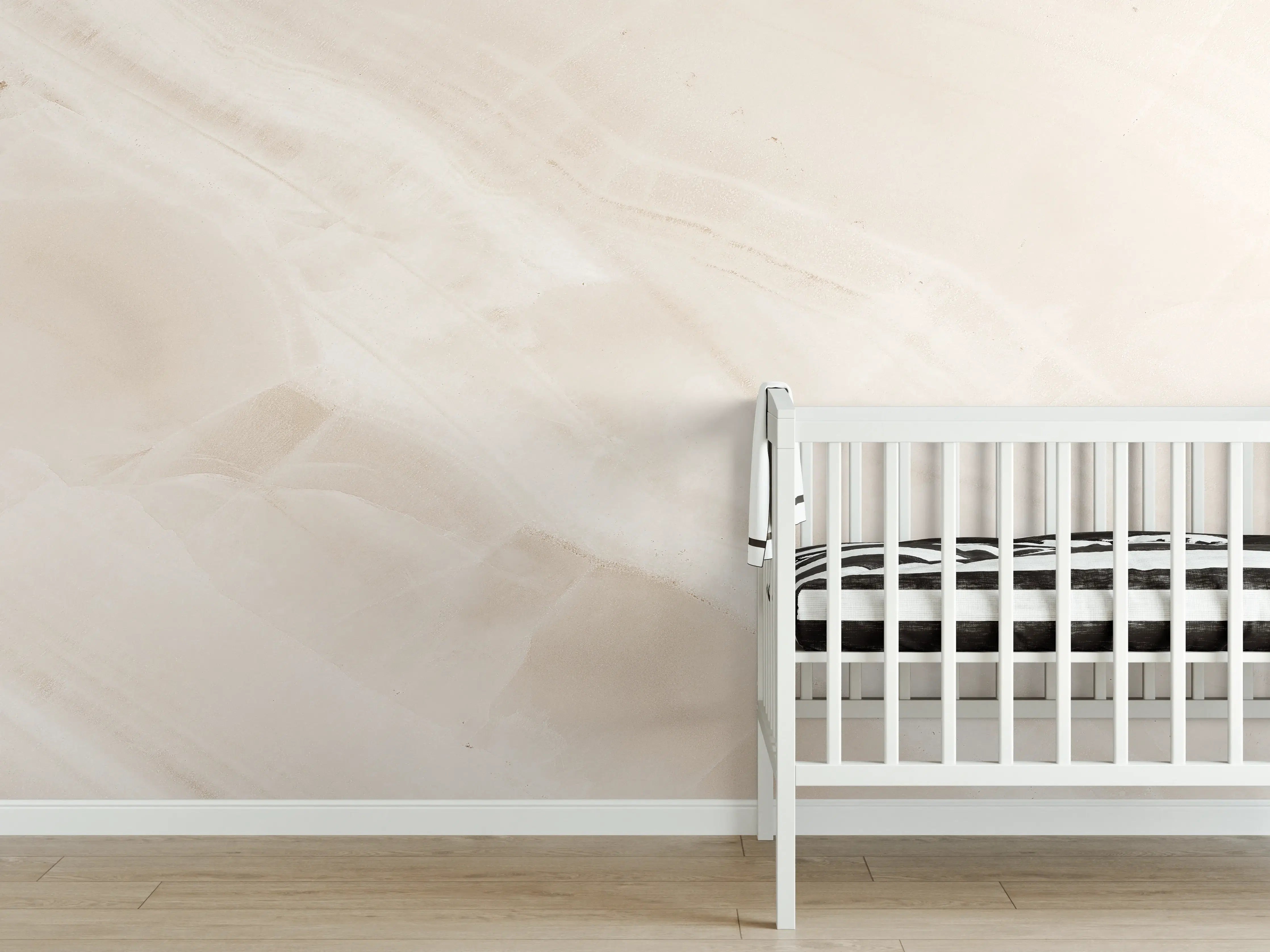 Babyzimmer Wandgestaltung - Beige natürliche Marmortextur