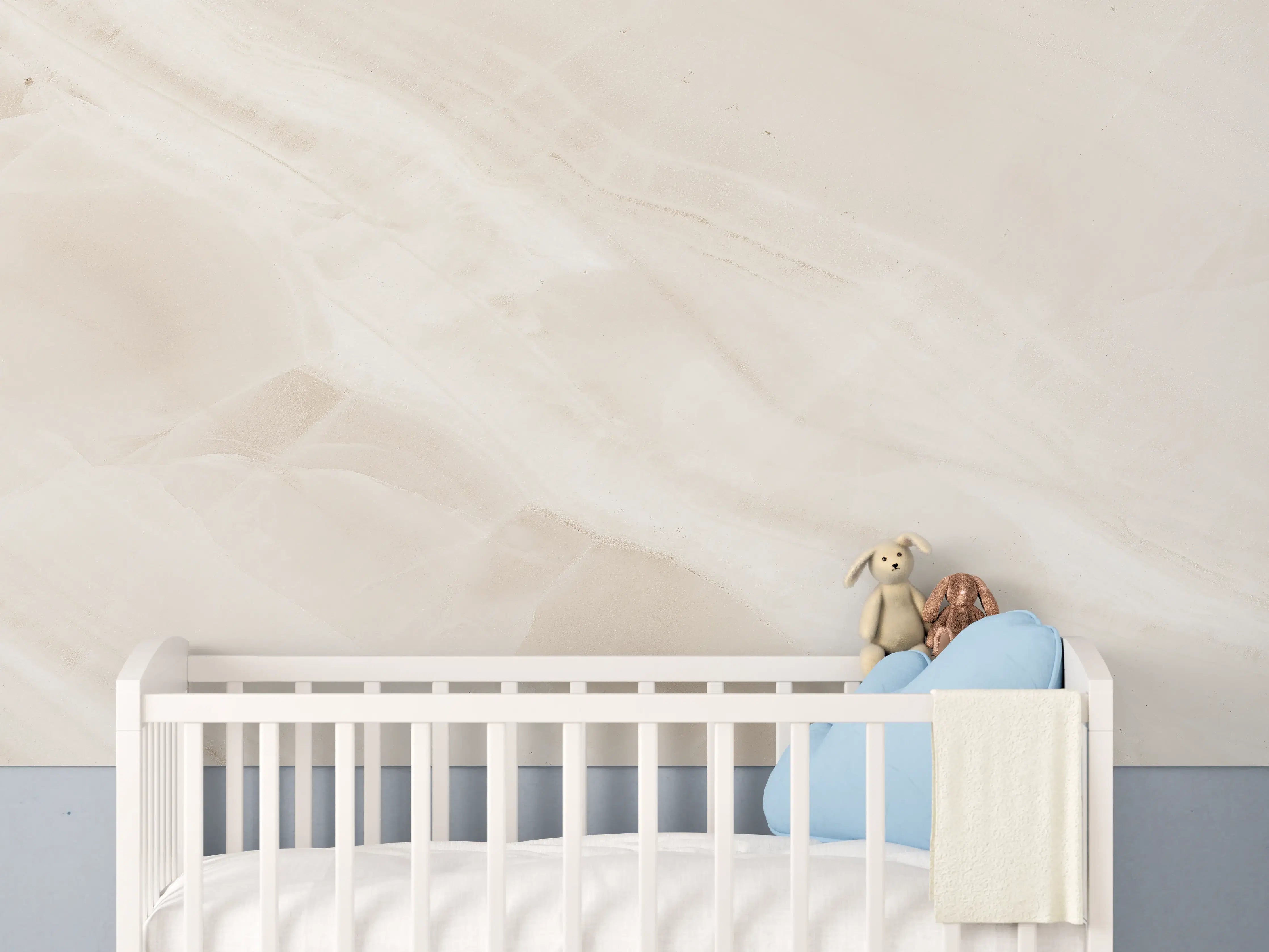 Babyzimmer Wandgestaltung - Beige natürliche Marmortextur