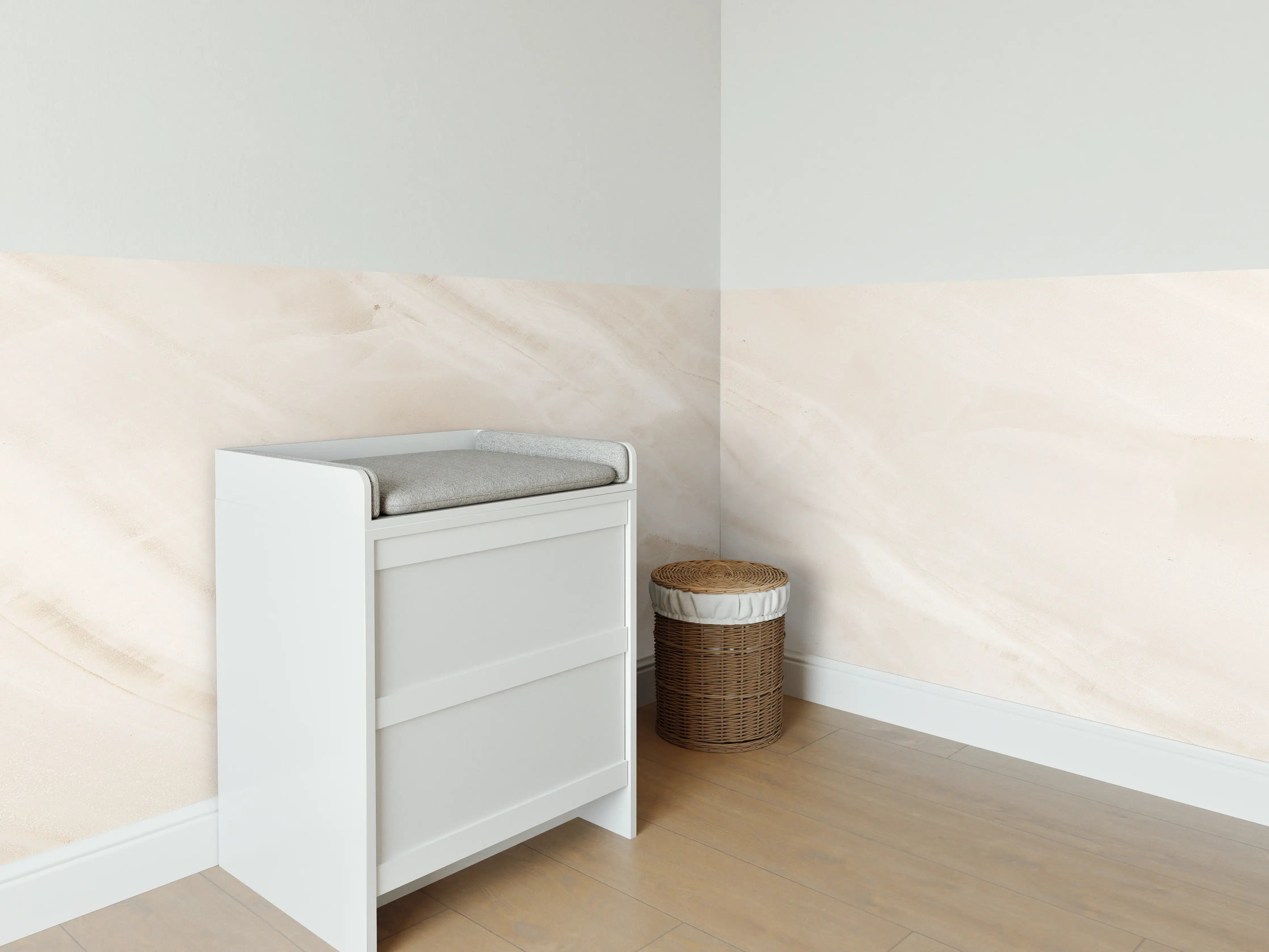 Babyzimmer Wandgestaltung - Beige natürliche Marmortextur