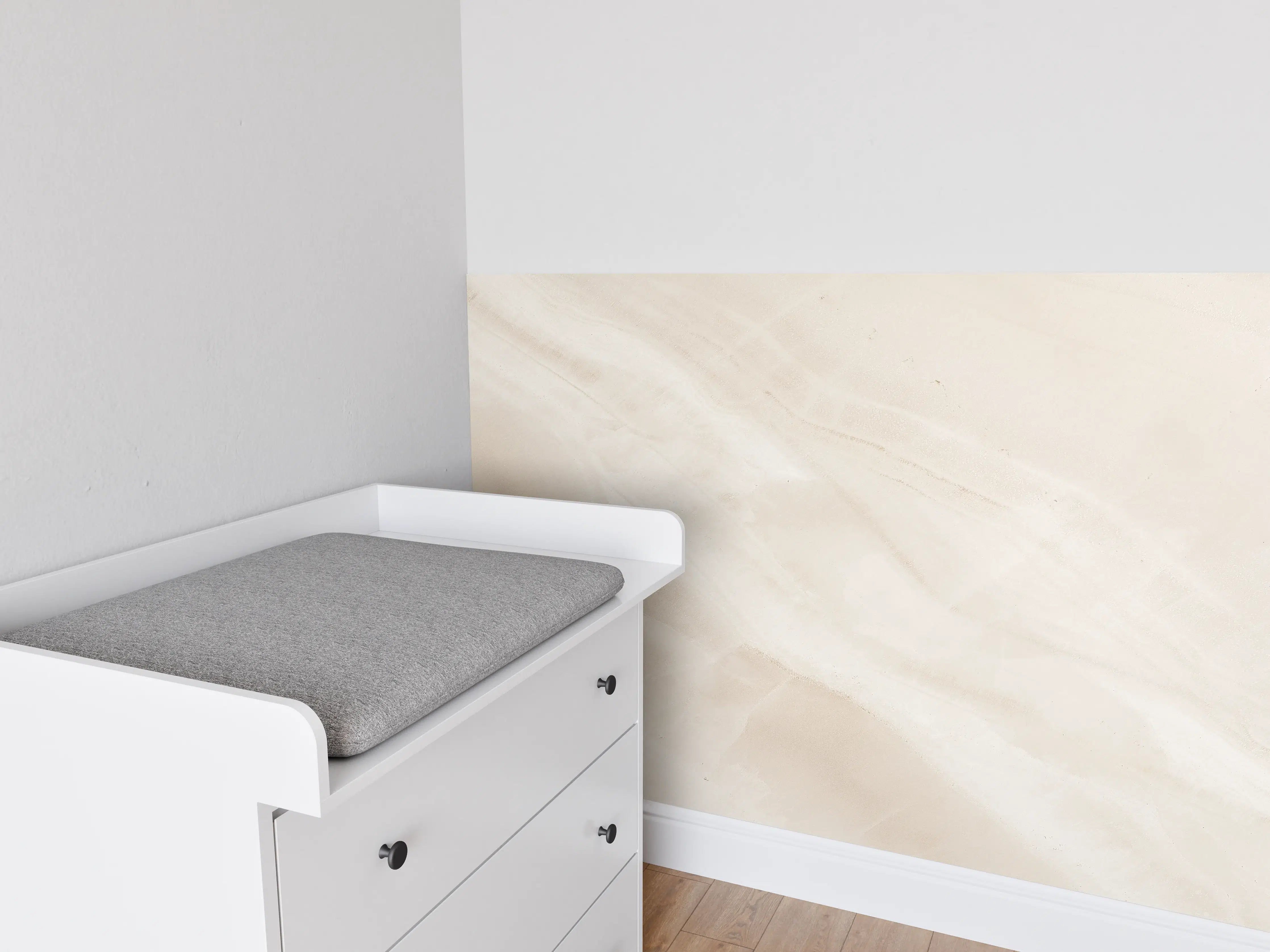 Babyzimmer Wandgestaltung - Beige natürliche Marmortextur