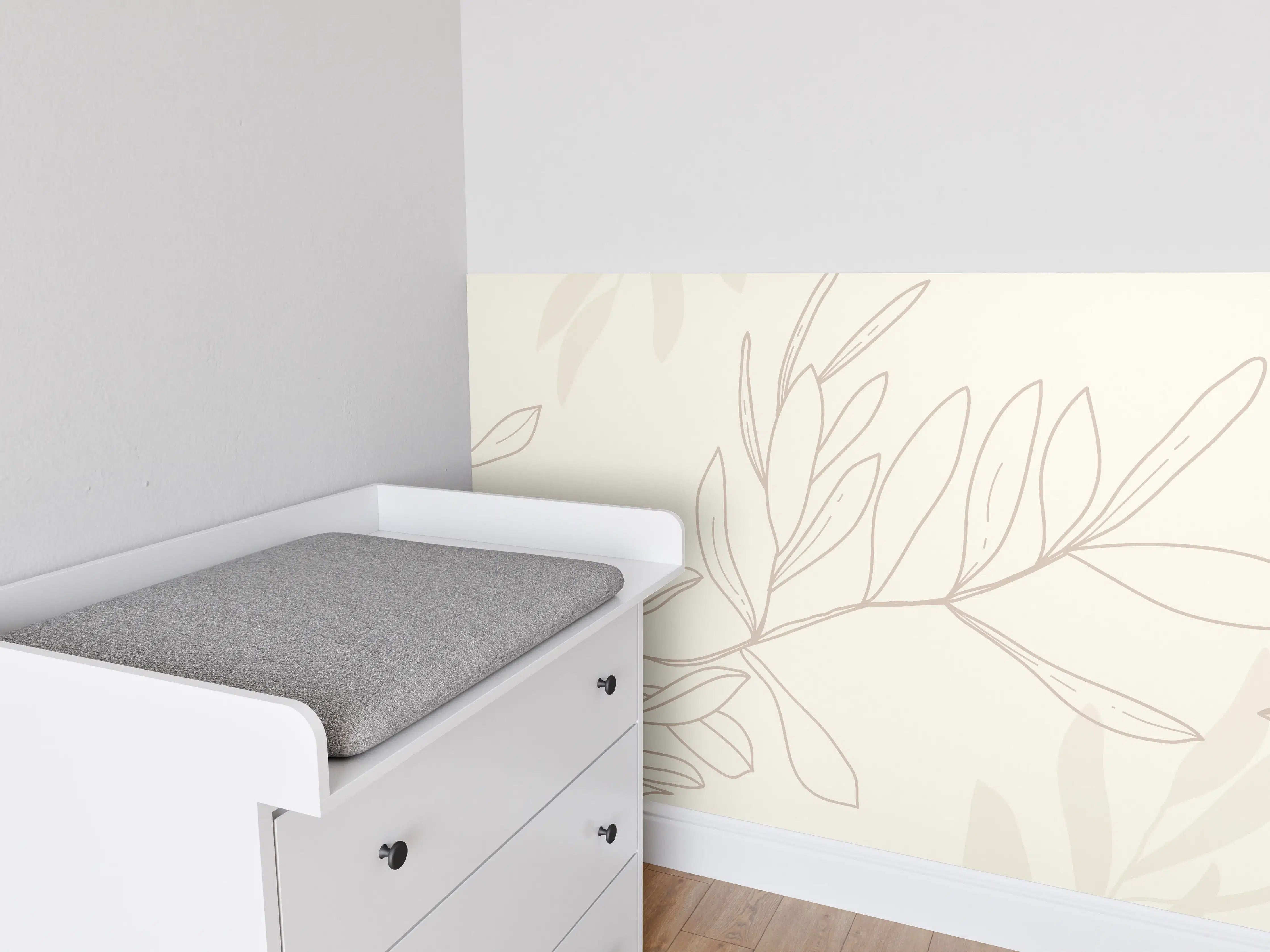 Babyzimmer Wandgestaltung - Beiger Olivenzweig