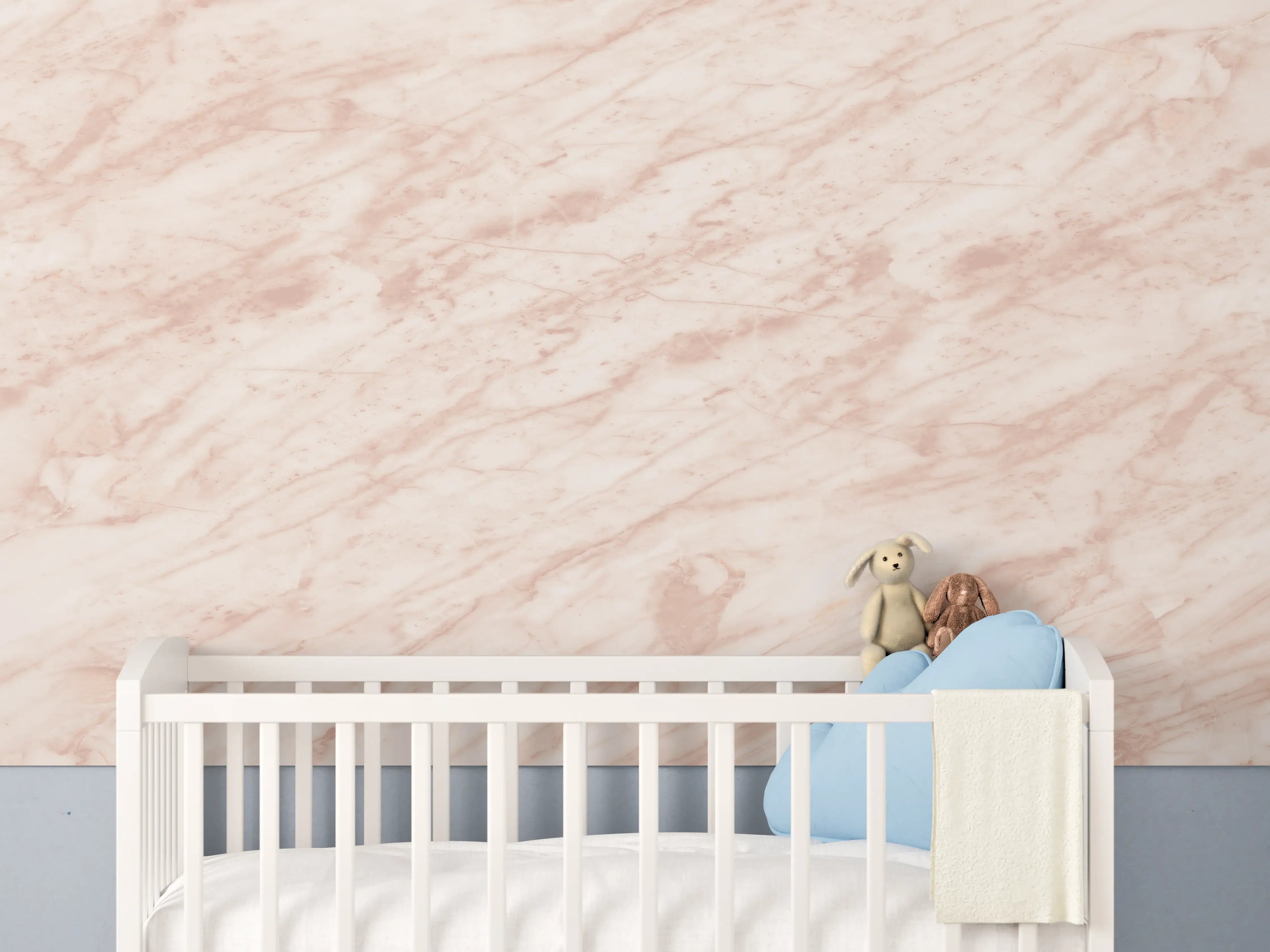 Babyzimmer Wandgestaltung - Beiger abstrakter Marmor