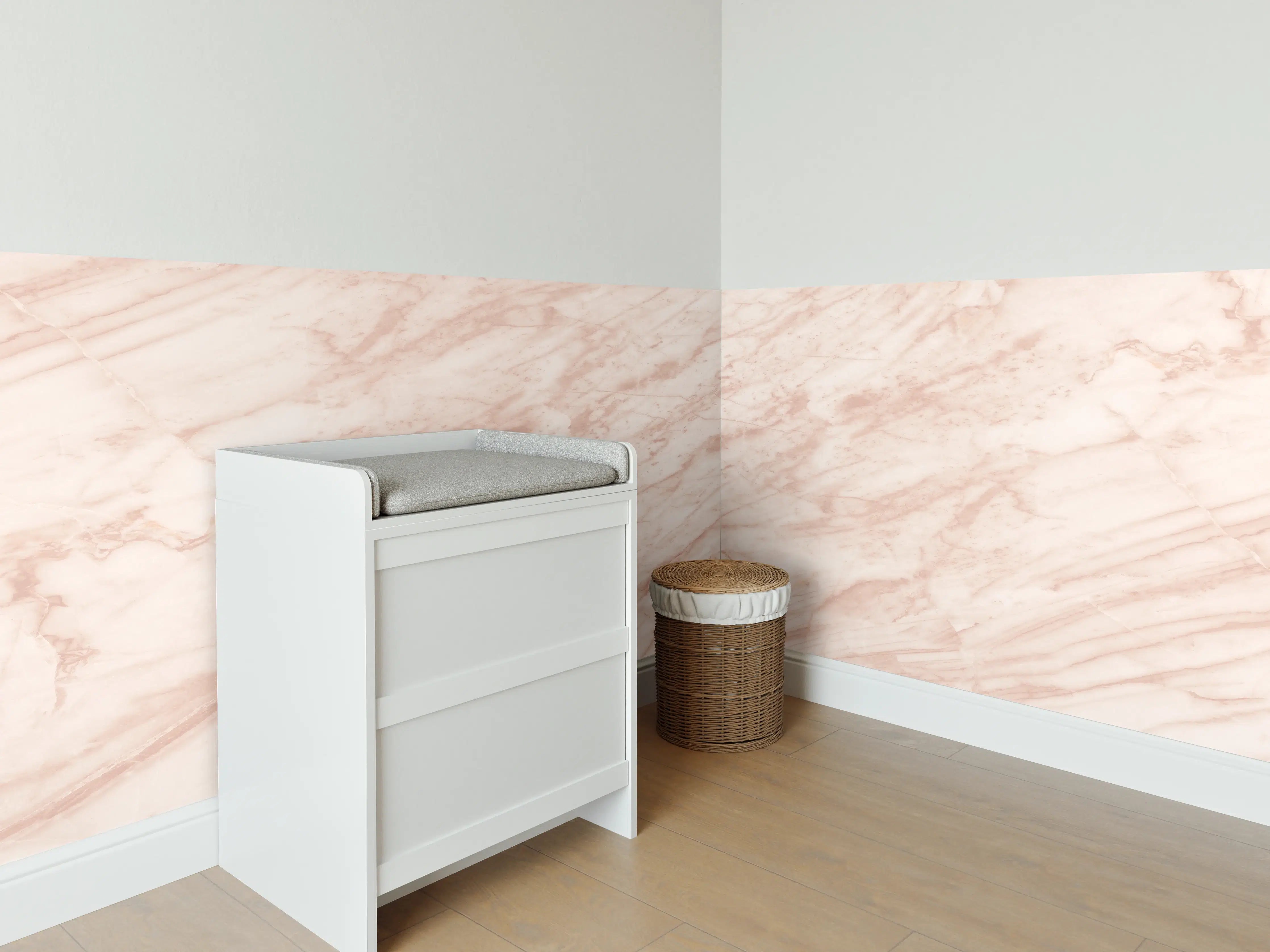 Babyzimmer Wandgestaltung - Beiger abstrakter Marmor