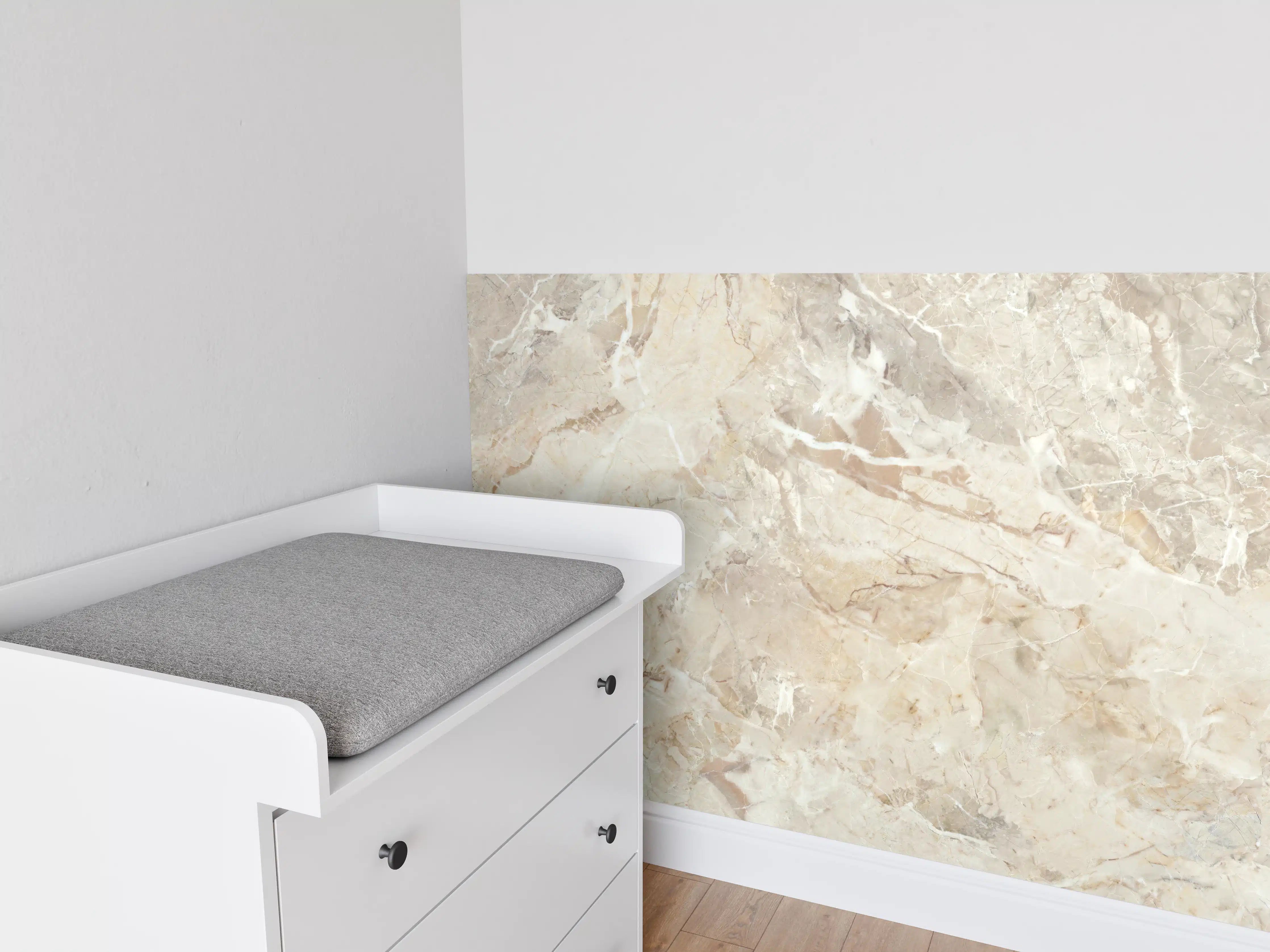 Babyzimmer Wandgestaltung - Beiges abstraktes Marmordesign