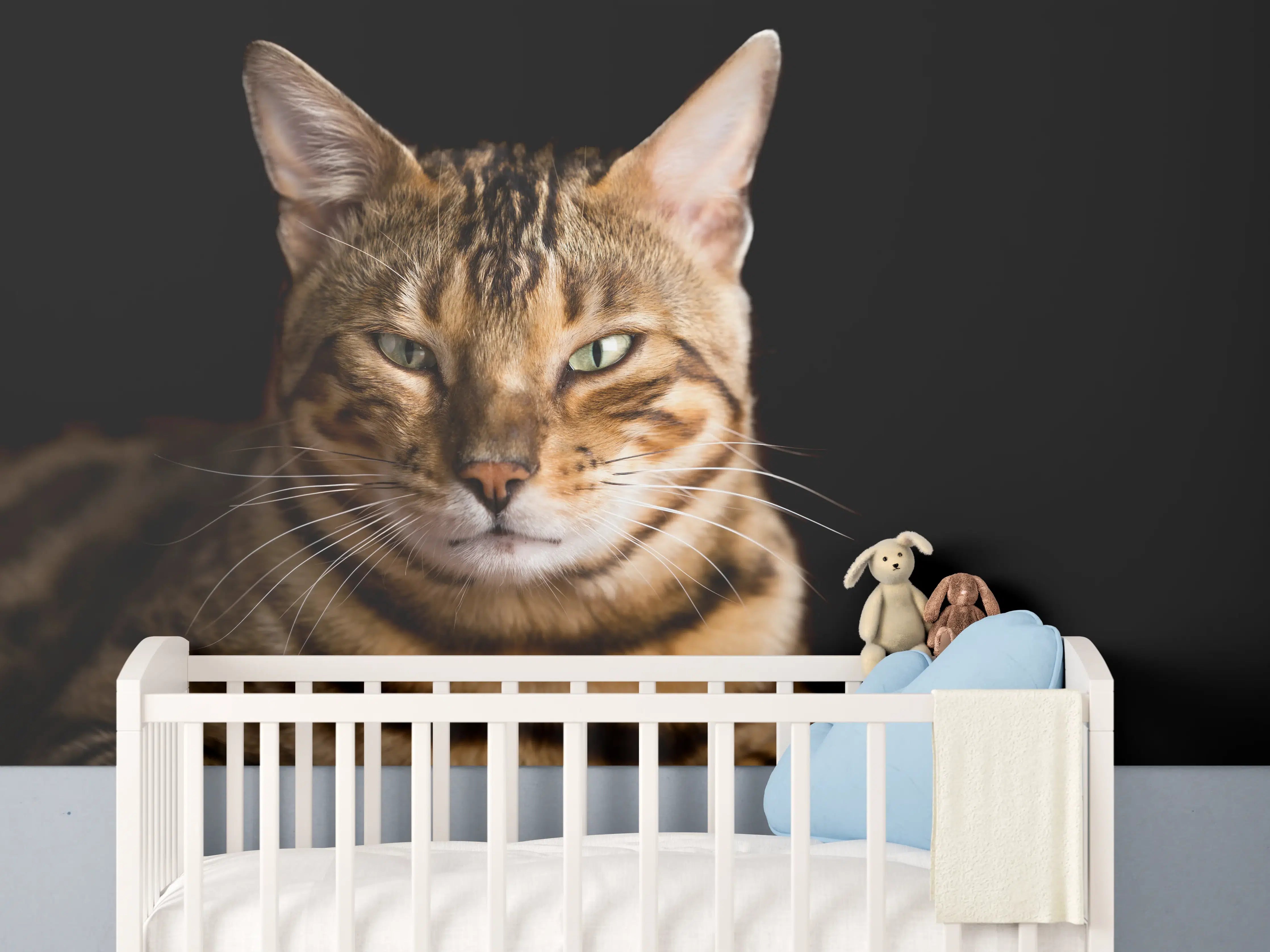 Babyzimmer Wandgestaltung - Bengalkatze Portrait