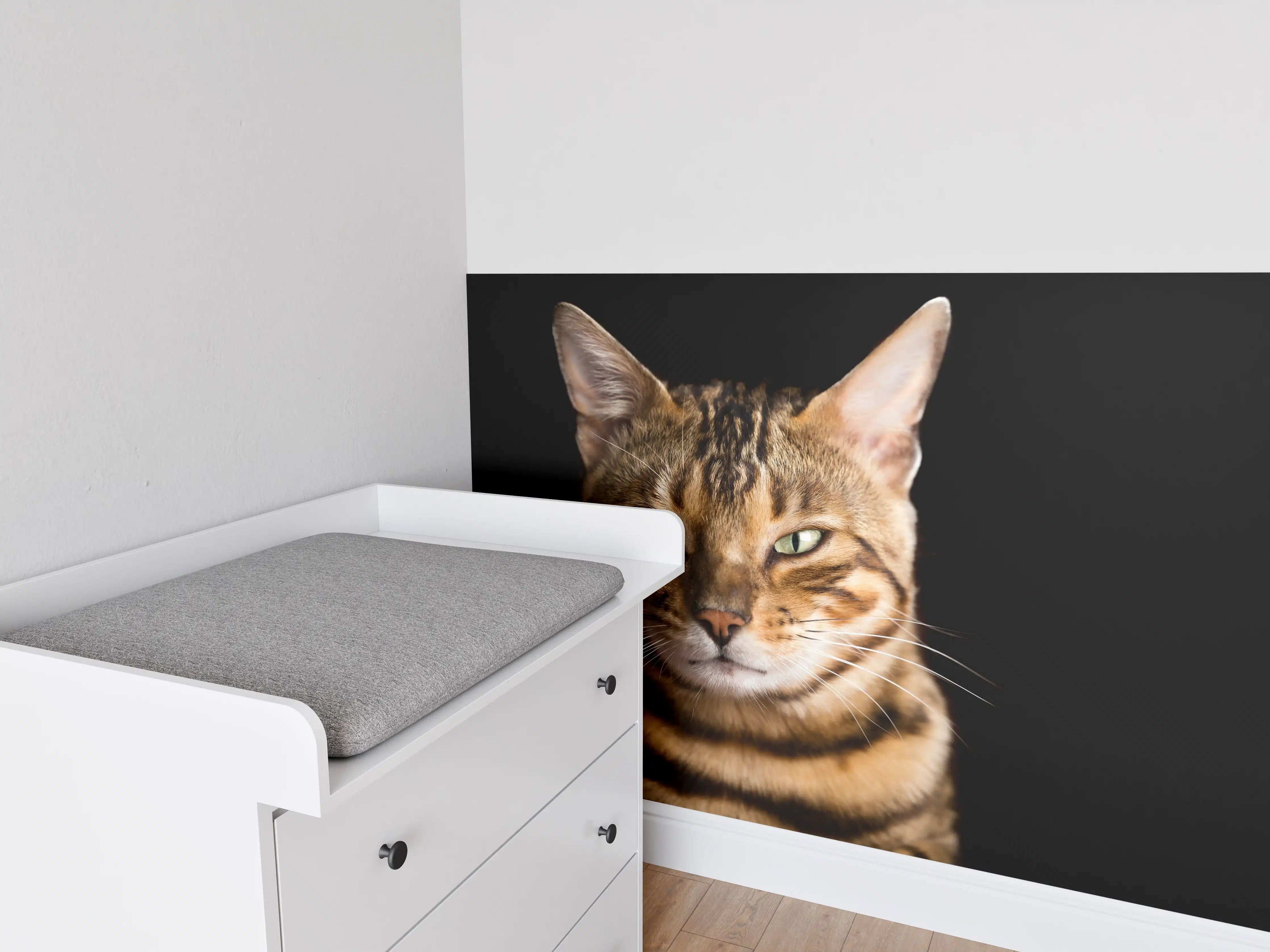 Babyzimmer Wandgestaltung - Bengalkatze Portrait