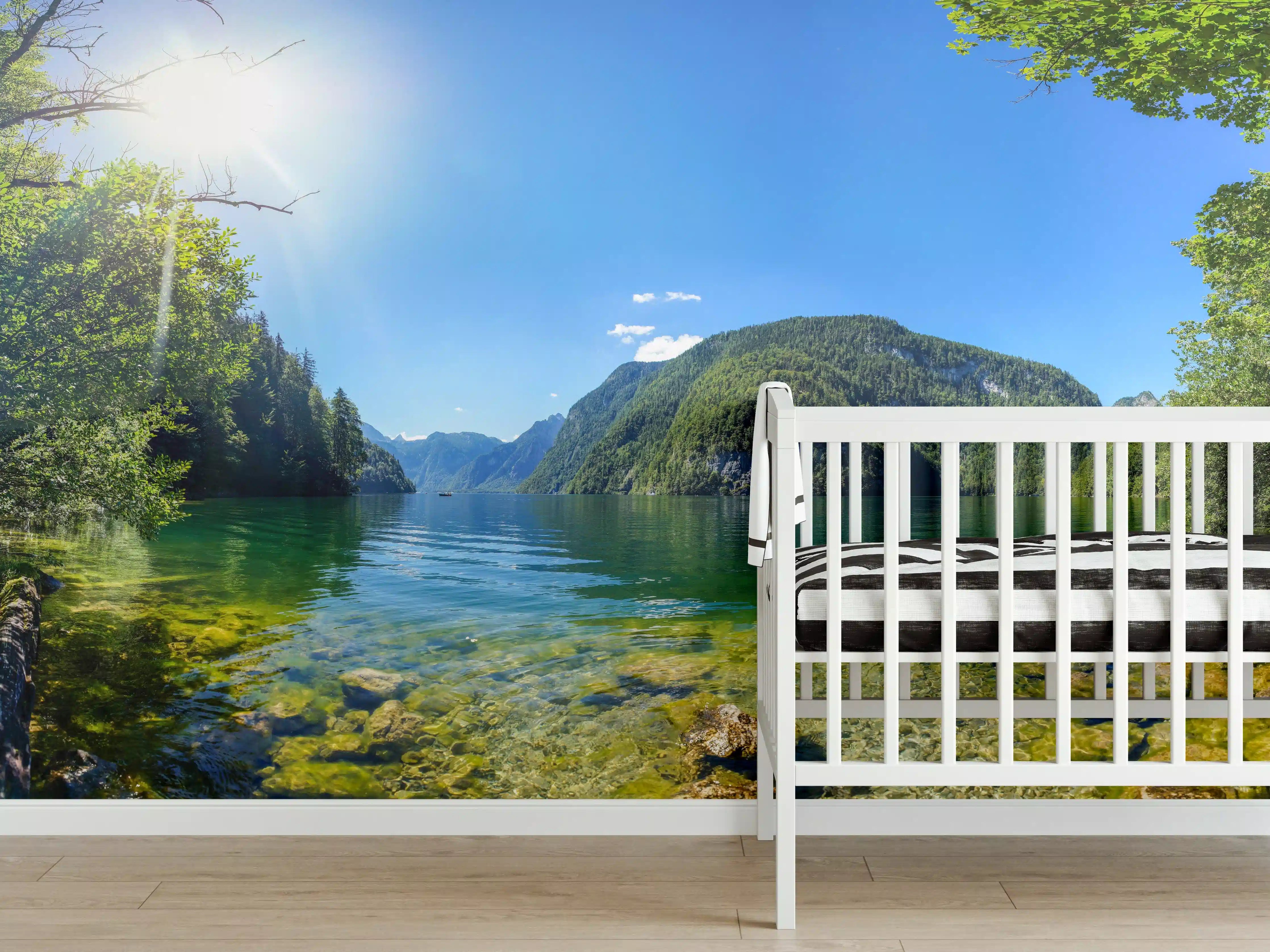 Babyzimmer Wandgestaltung - Berge Alpen Königsee Österreich
