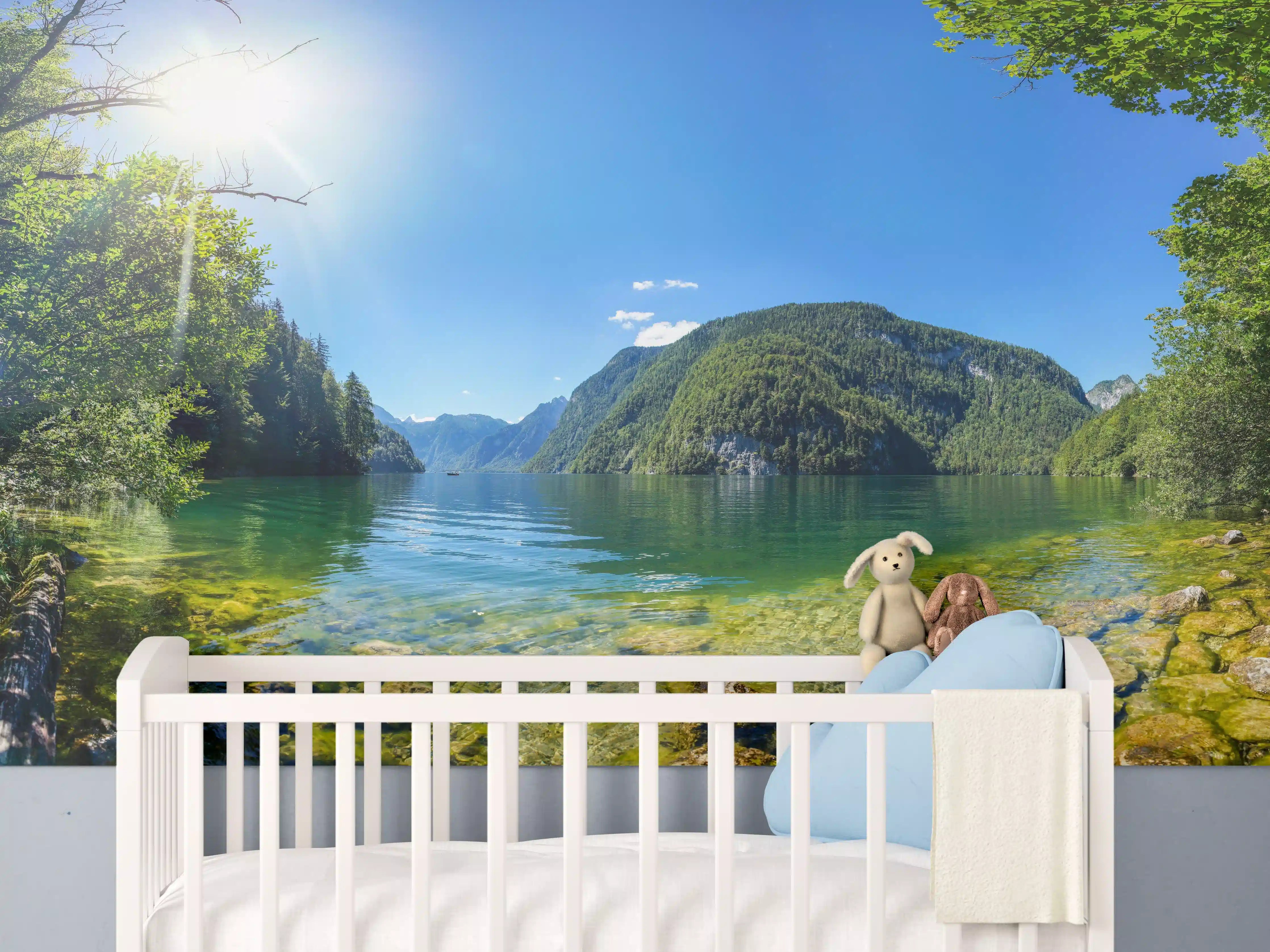 Babyzimmer Wandgestaltung - Berge Alpen Königsee Österreich