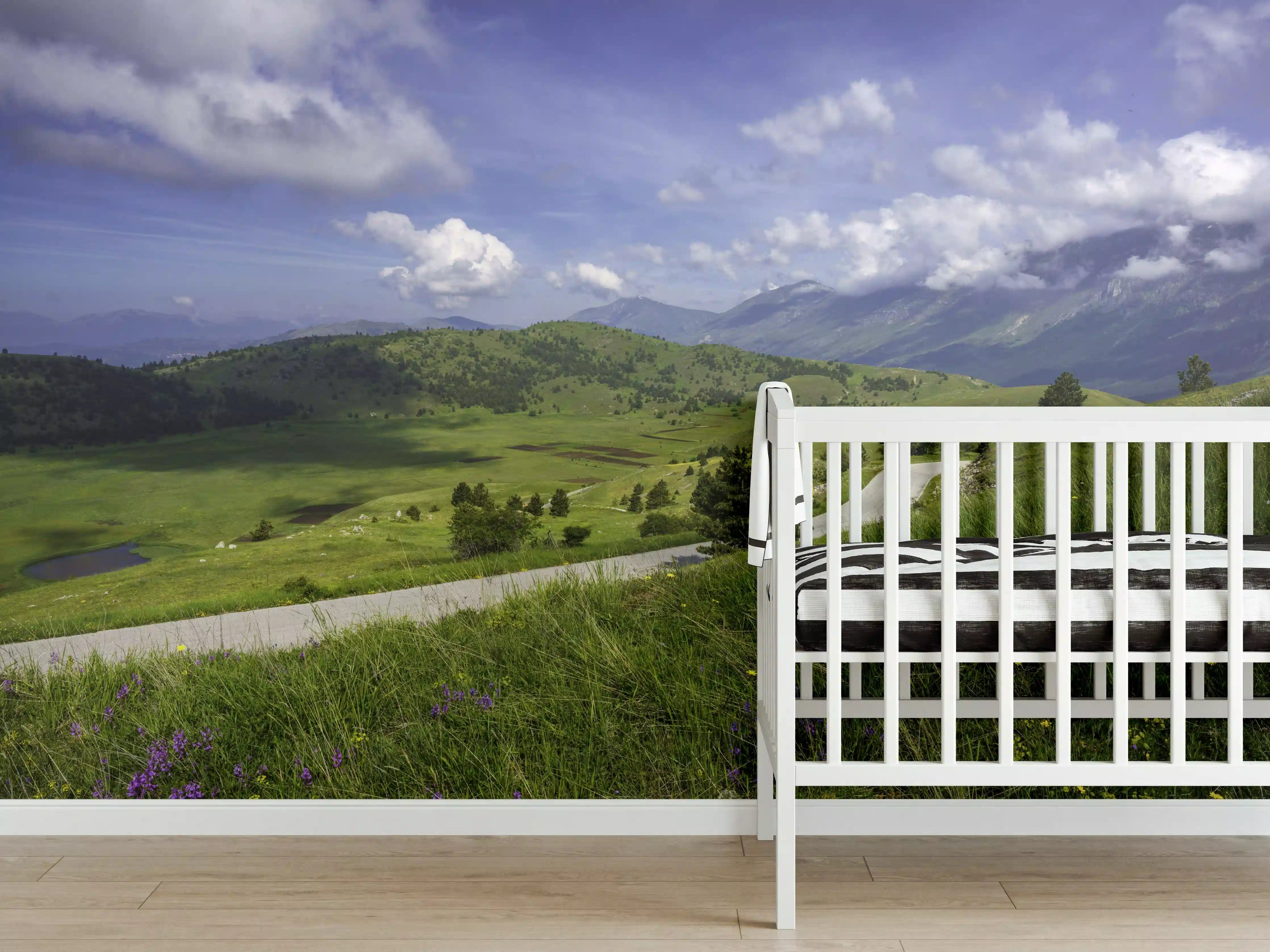 Babyzimmer Wandgestaltung - Berglandschaft - Berglandschaft - Naturpark Gran Sasso