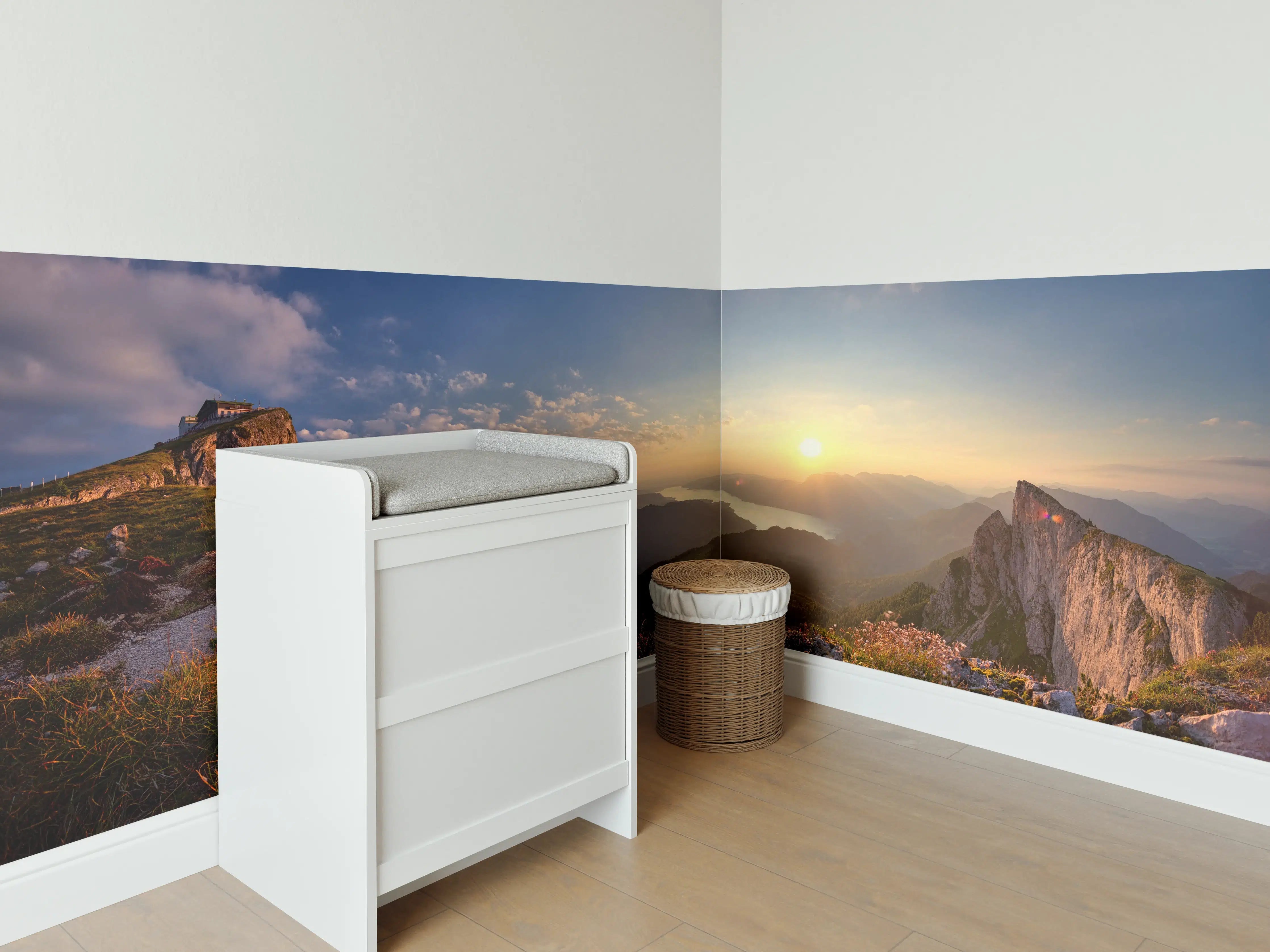 Babyzimmer Wandgestaltung - Berglandschafts Panorama