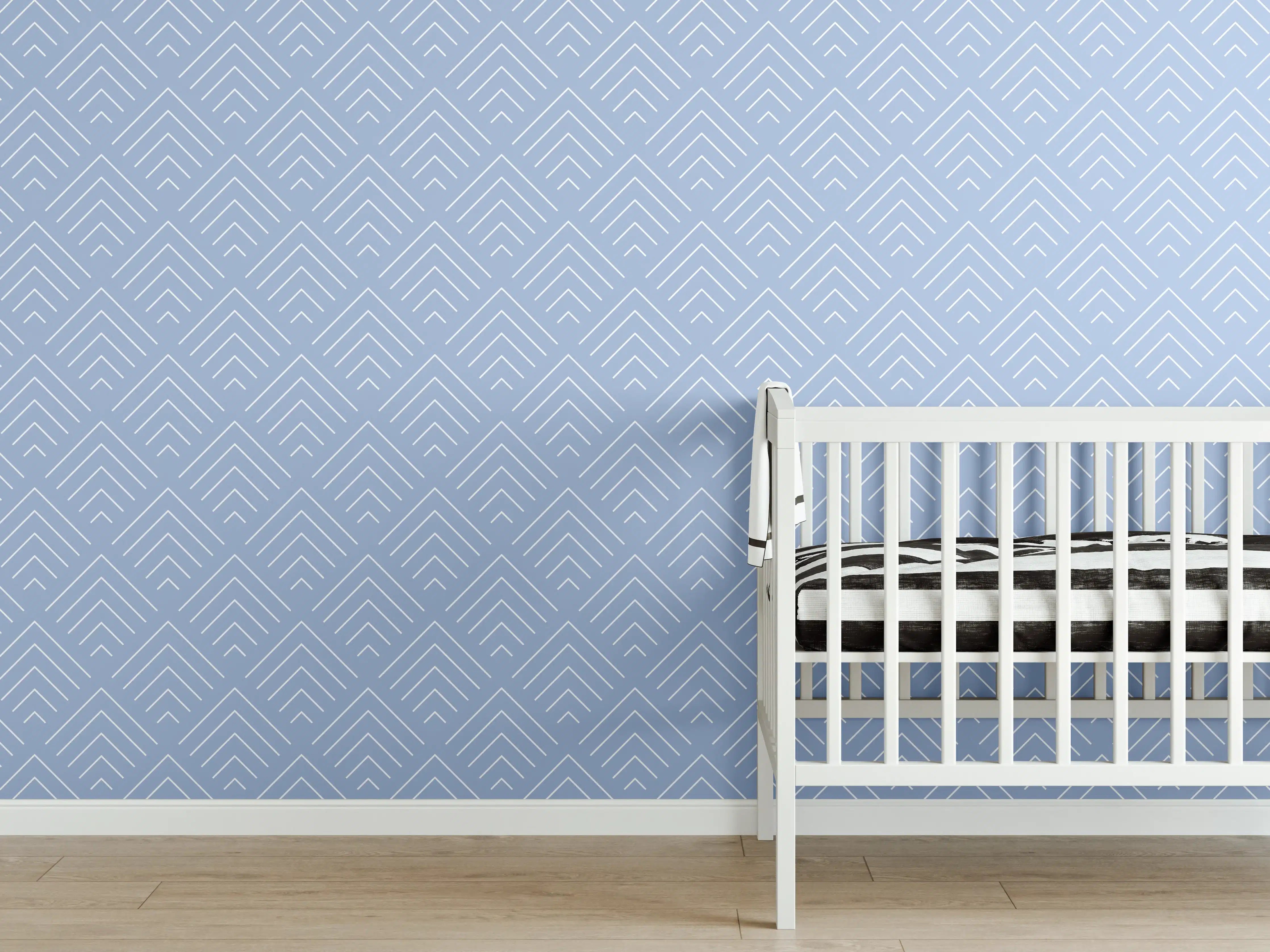 Babyzimmer Wandgestaltung - Beruhigende Blau-Grau-Lösung