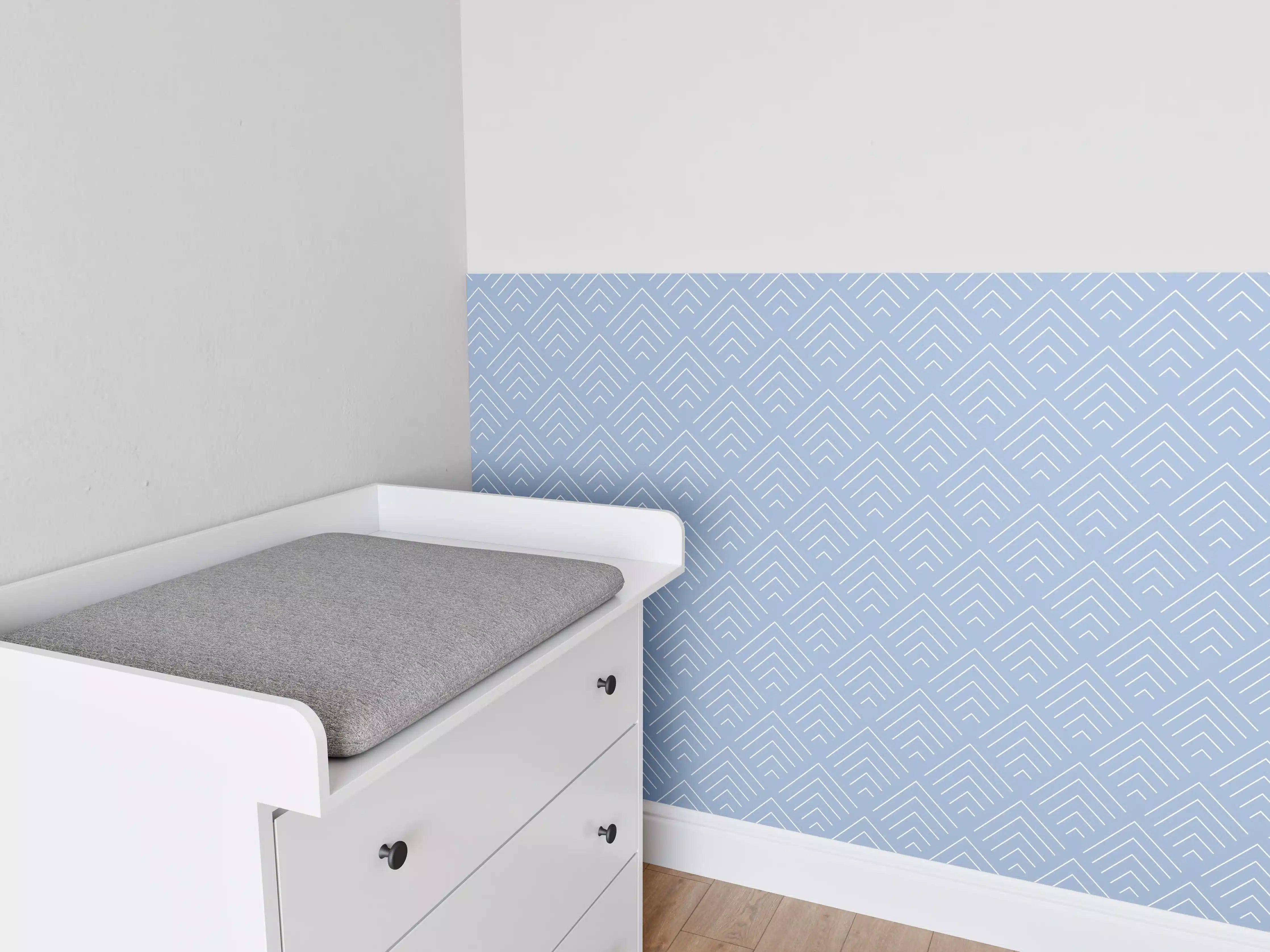 Babyzimmer Wandgestaltung - Beruhigende Blau-Grau-Lösung