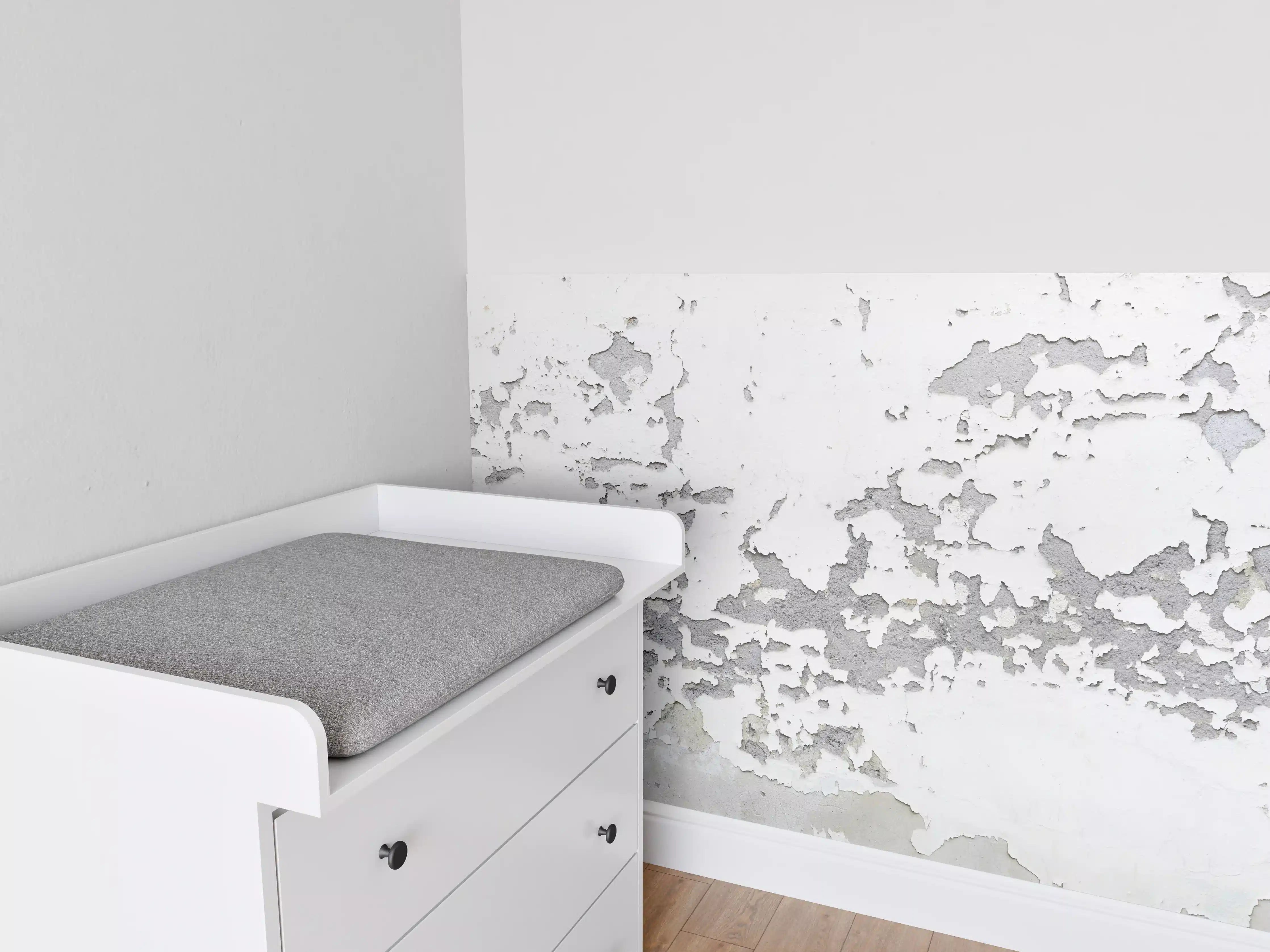 Babyzimmer Wandgestaltung - Beschädigte Wandstruktur
