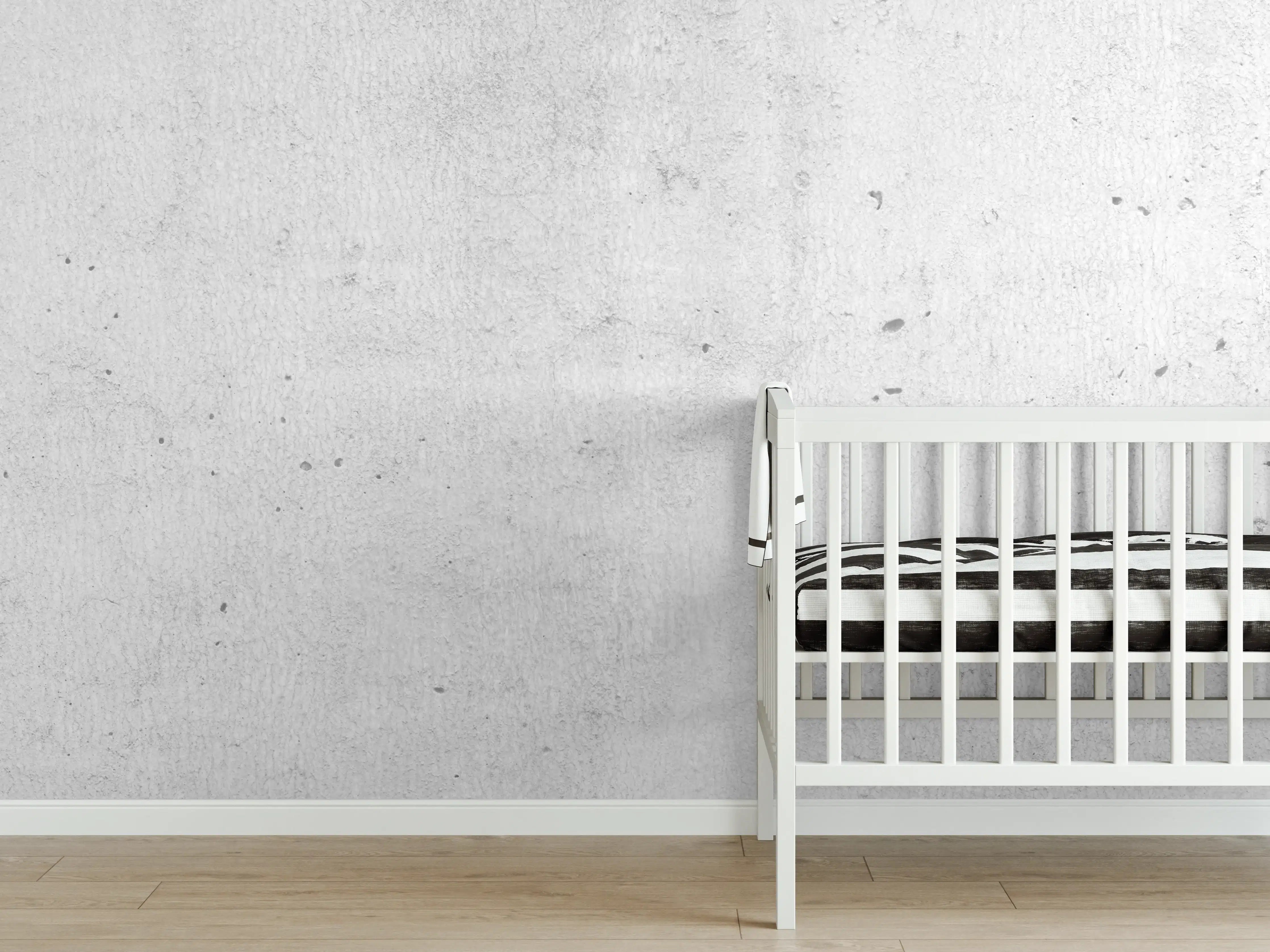 Babyzimmer Wandgestaltung - Betonwand alte Textur