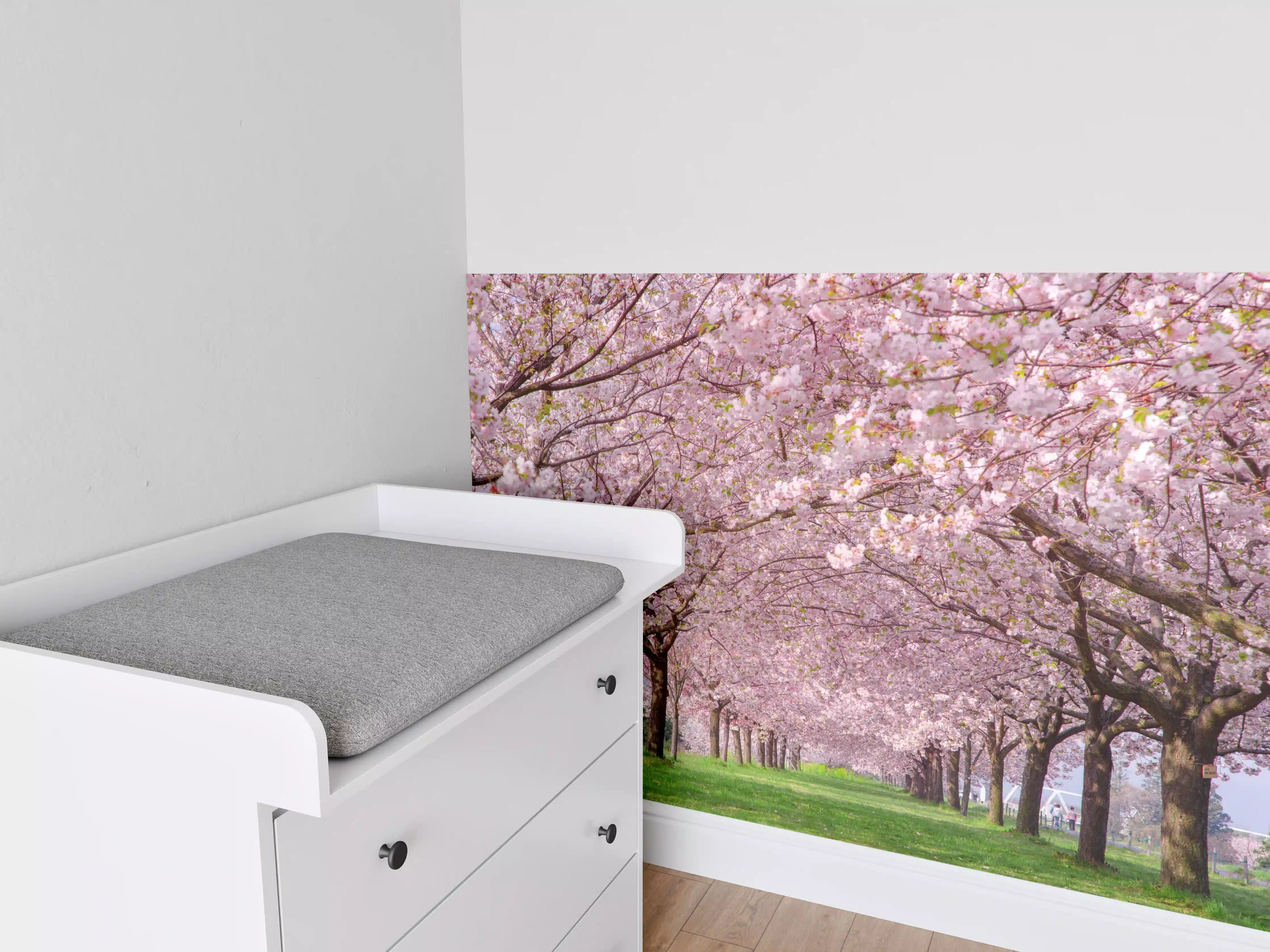 Babyzimmer Wandgestaltung - Birchblüten im Frühlingslicht