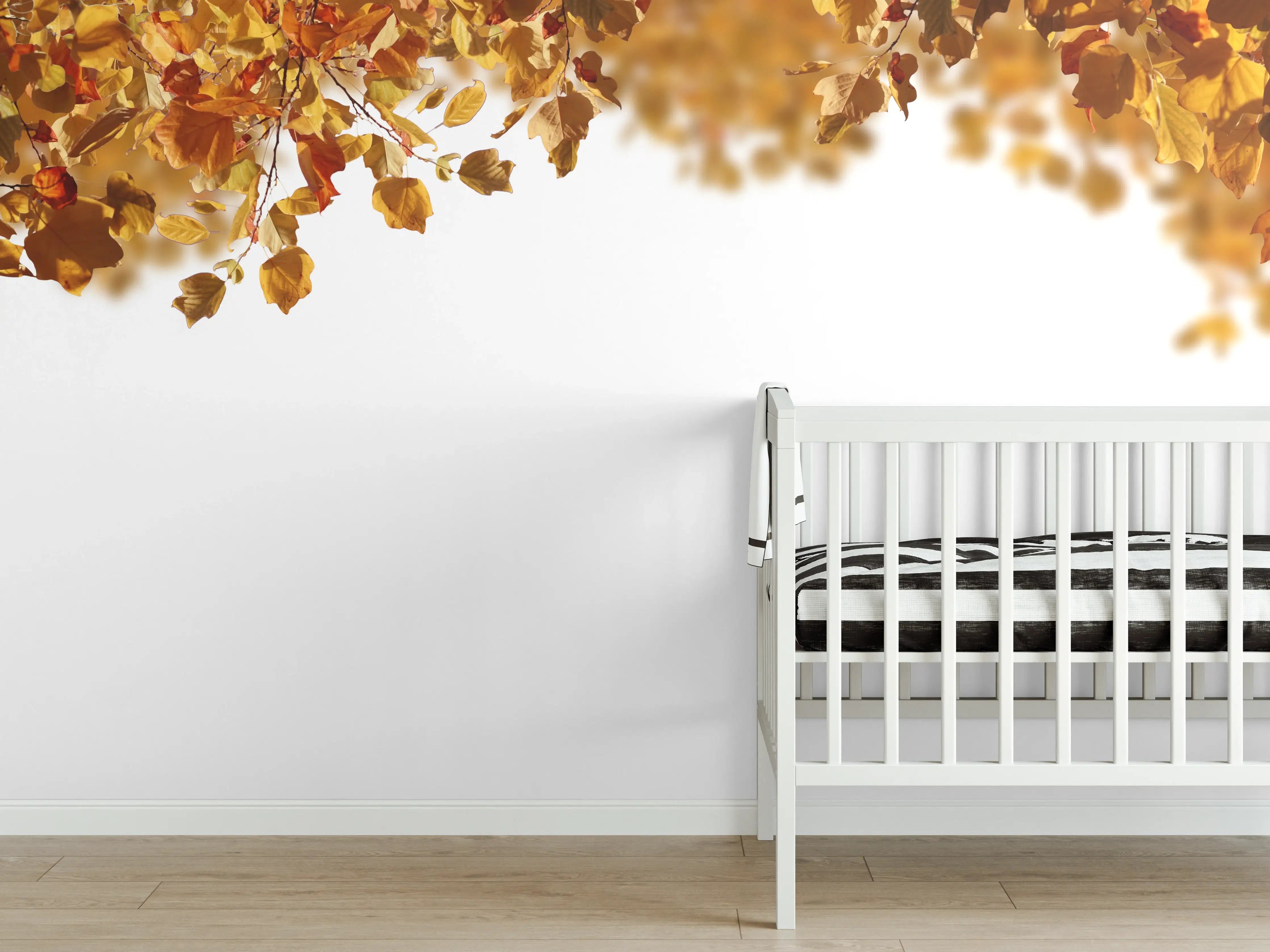 Babyzimmer Wandgestaltung - Blätter im Herbst