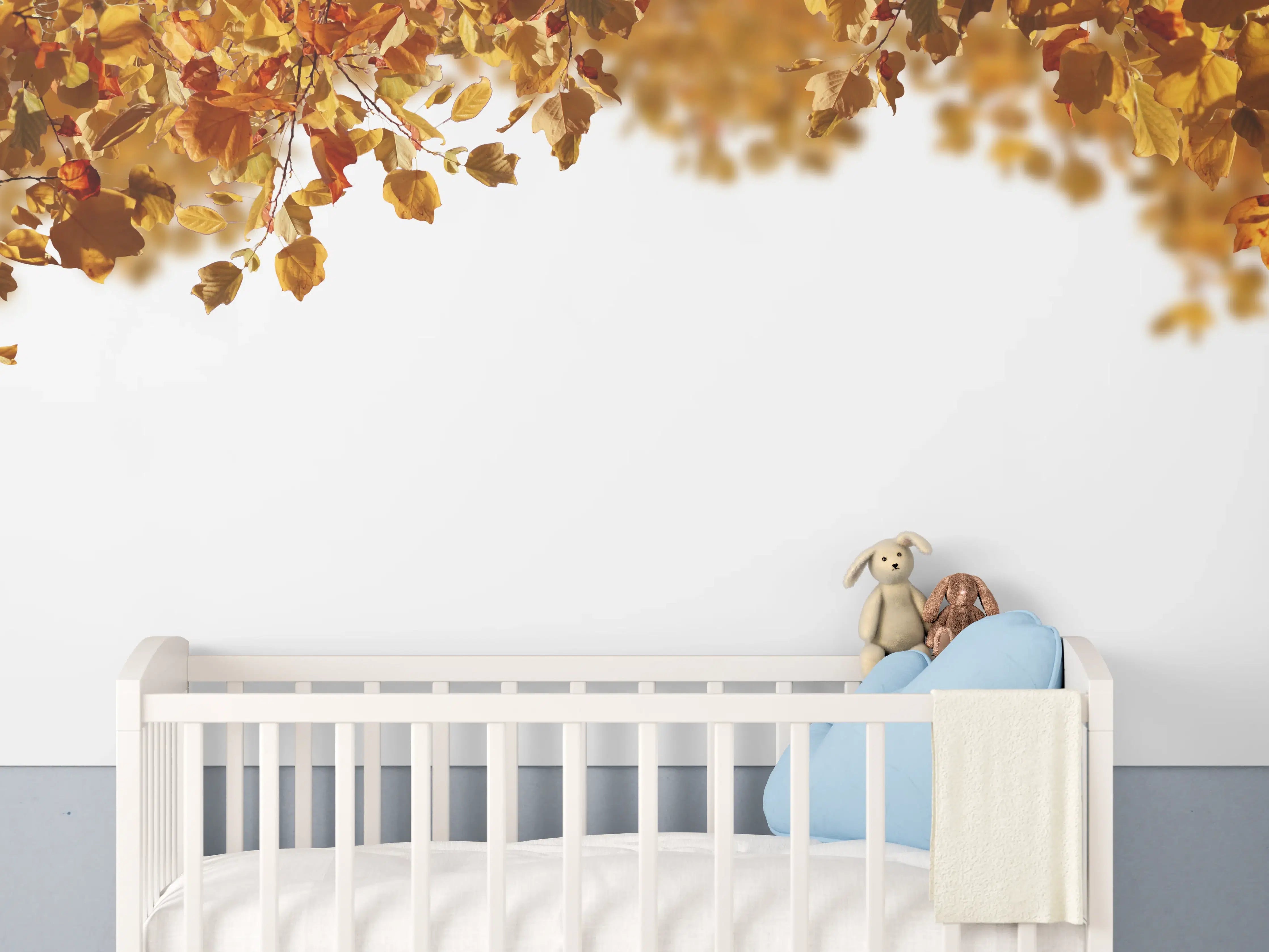 Babyzimmer Wandgestaltung - Blätter im Herbst