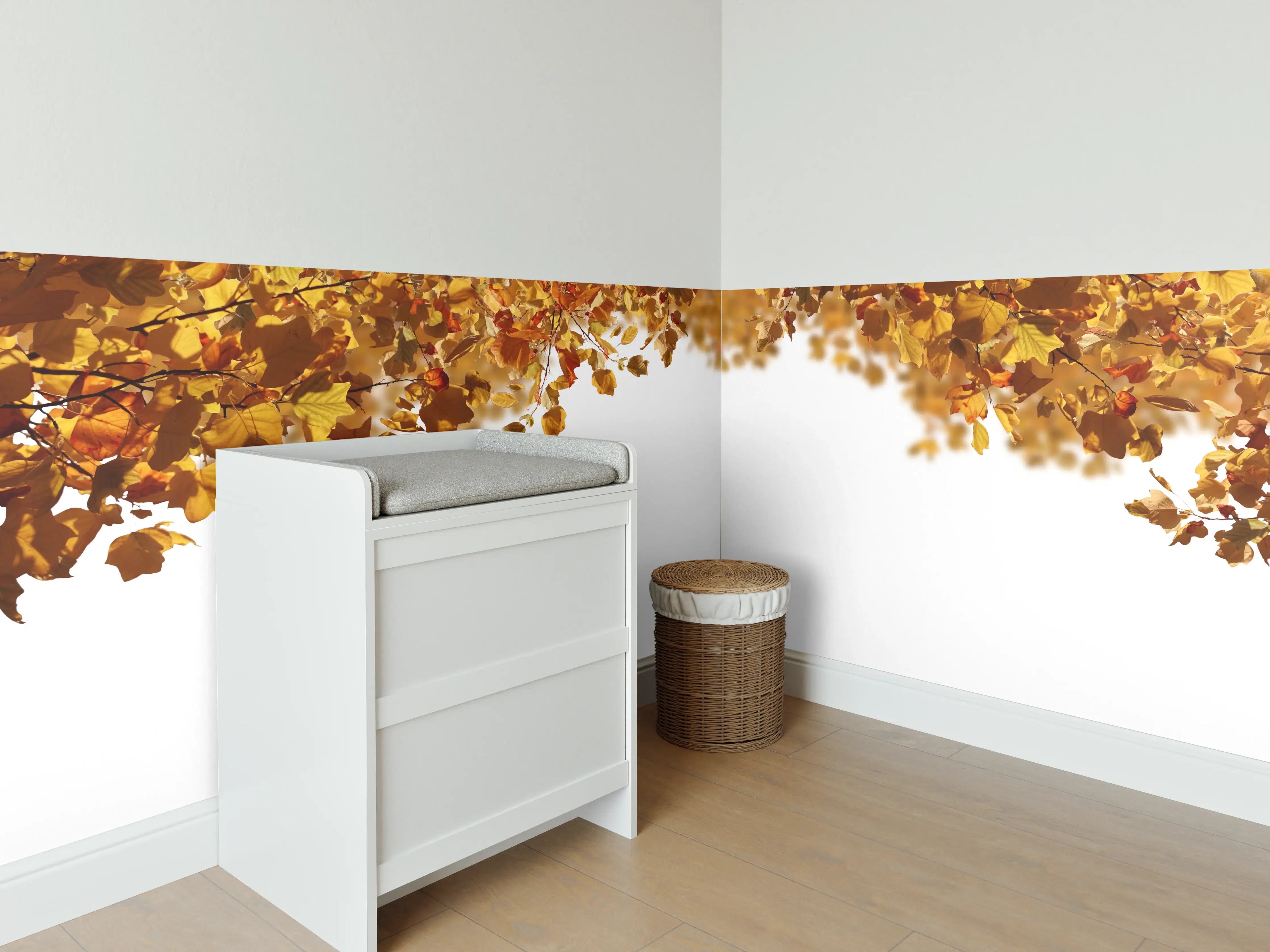 Babyzimmer Wandgestaltung - Blätter im Herbst