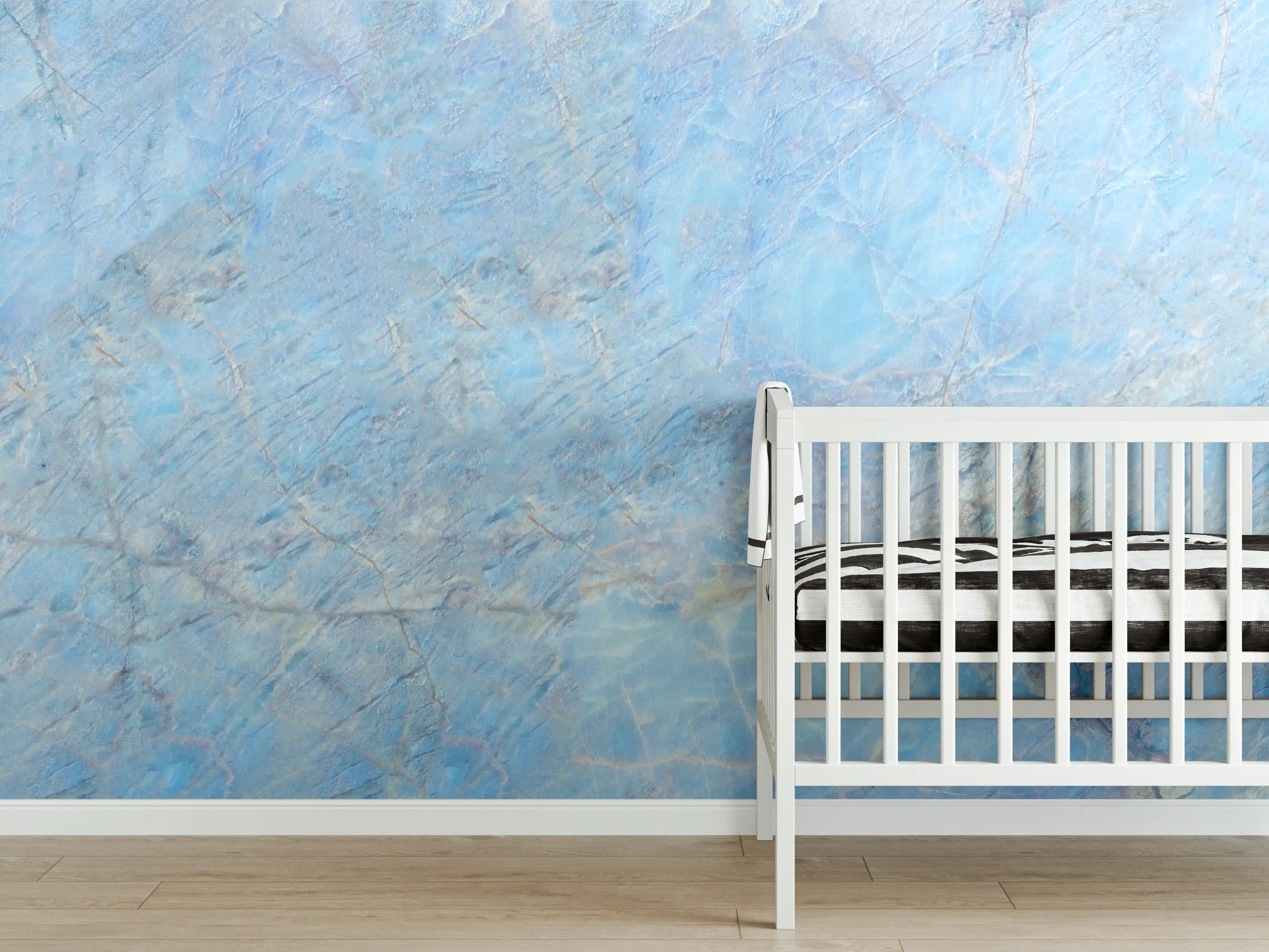 Babyzimmer Wandgestaltung - Bläulicher Marmor