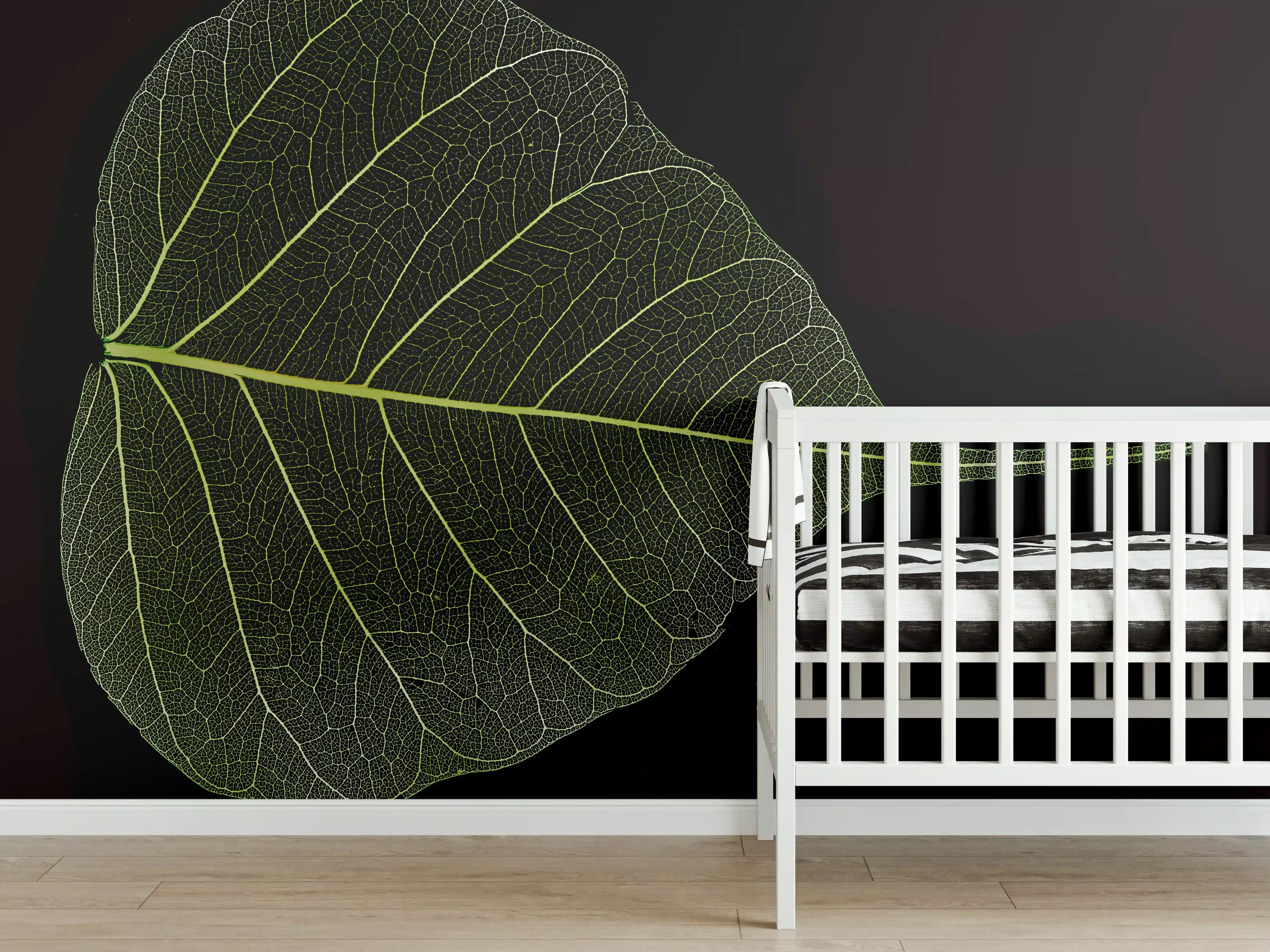 Babyzimmer Wandgestaltung - Blatt-Textur-Muster 2