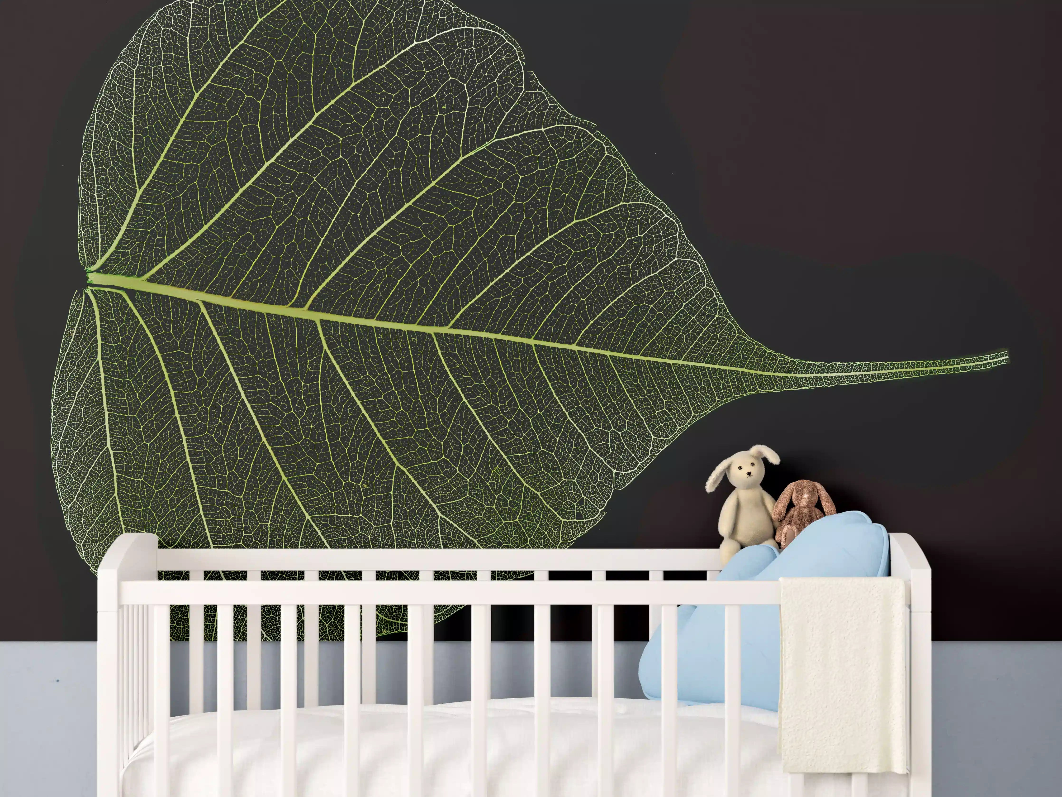 Babyzimmer Wandgestaltung - Blatt-Textur-Muster 2