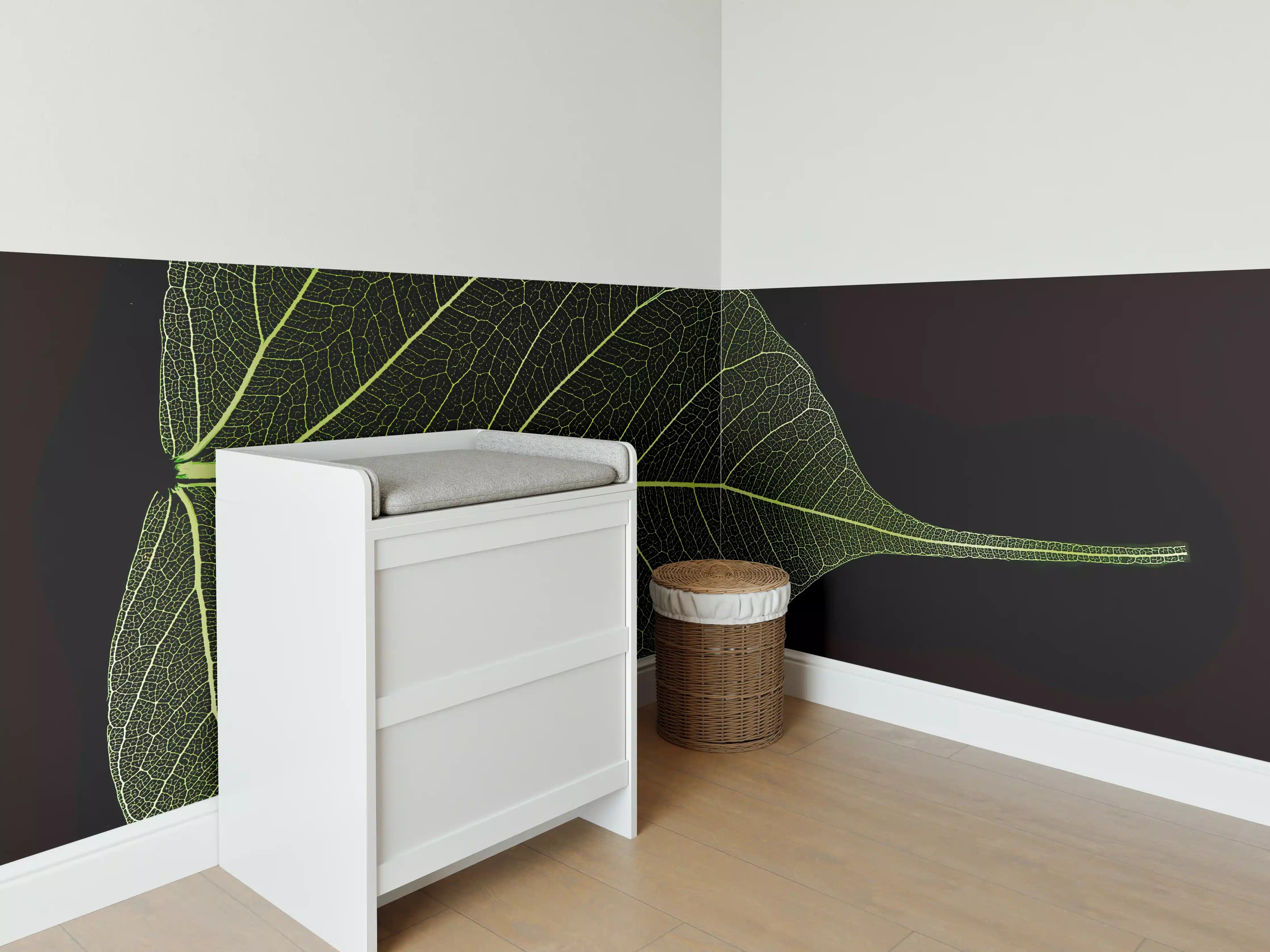 Babyzimmer Wandgestaltung - Blatt-Textur-Muster 2