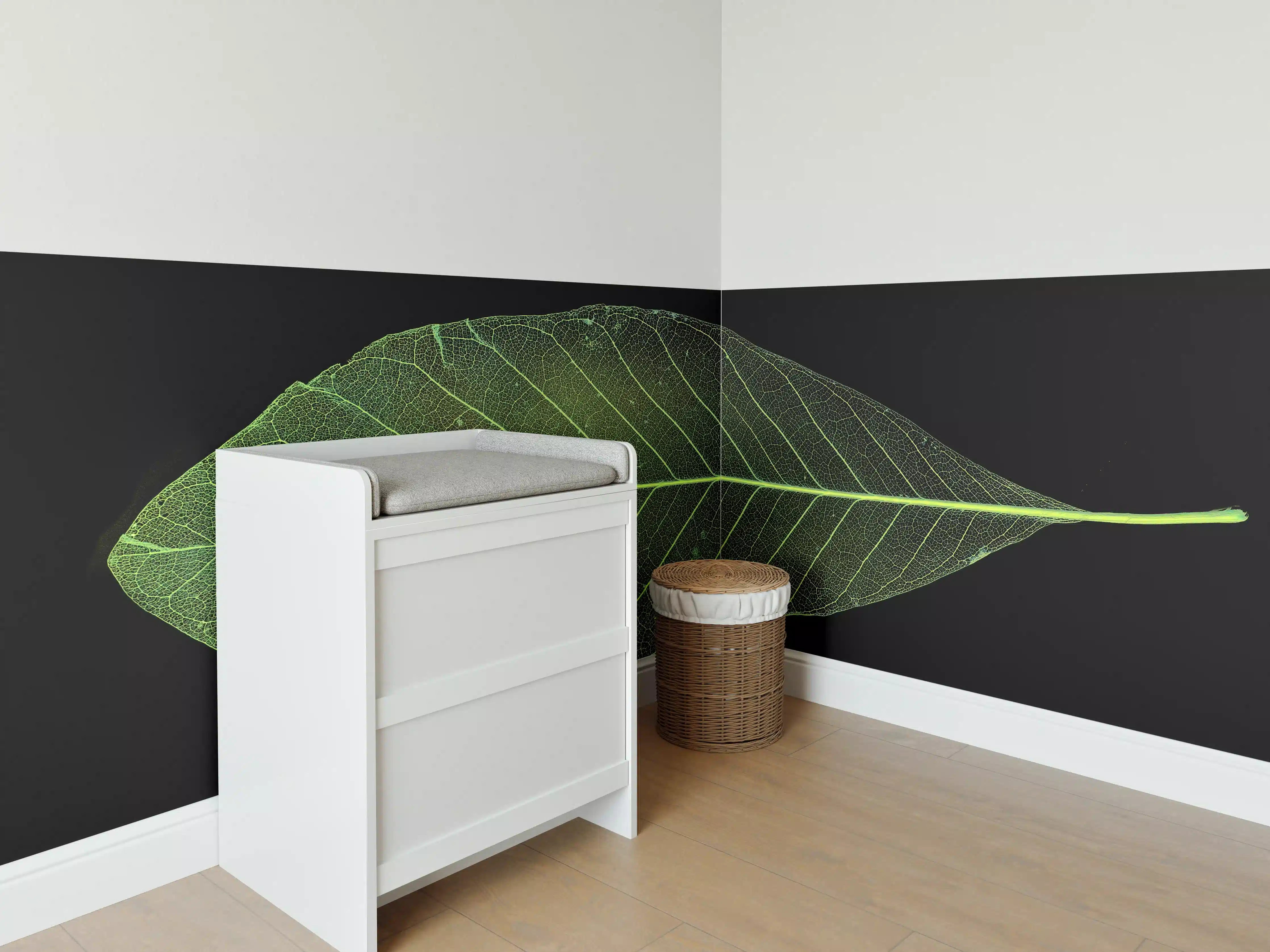Babyzimmer Wandgestaltung - Blatt-Textur-Muster 4