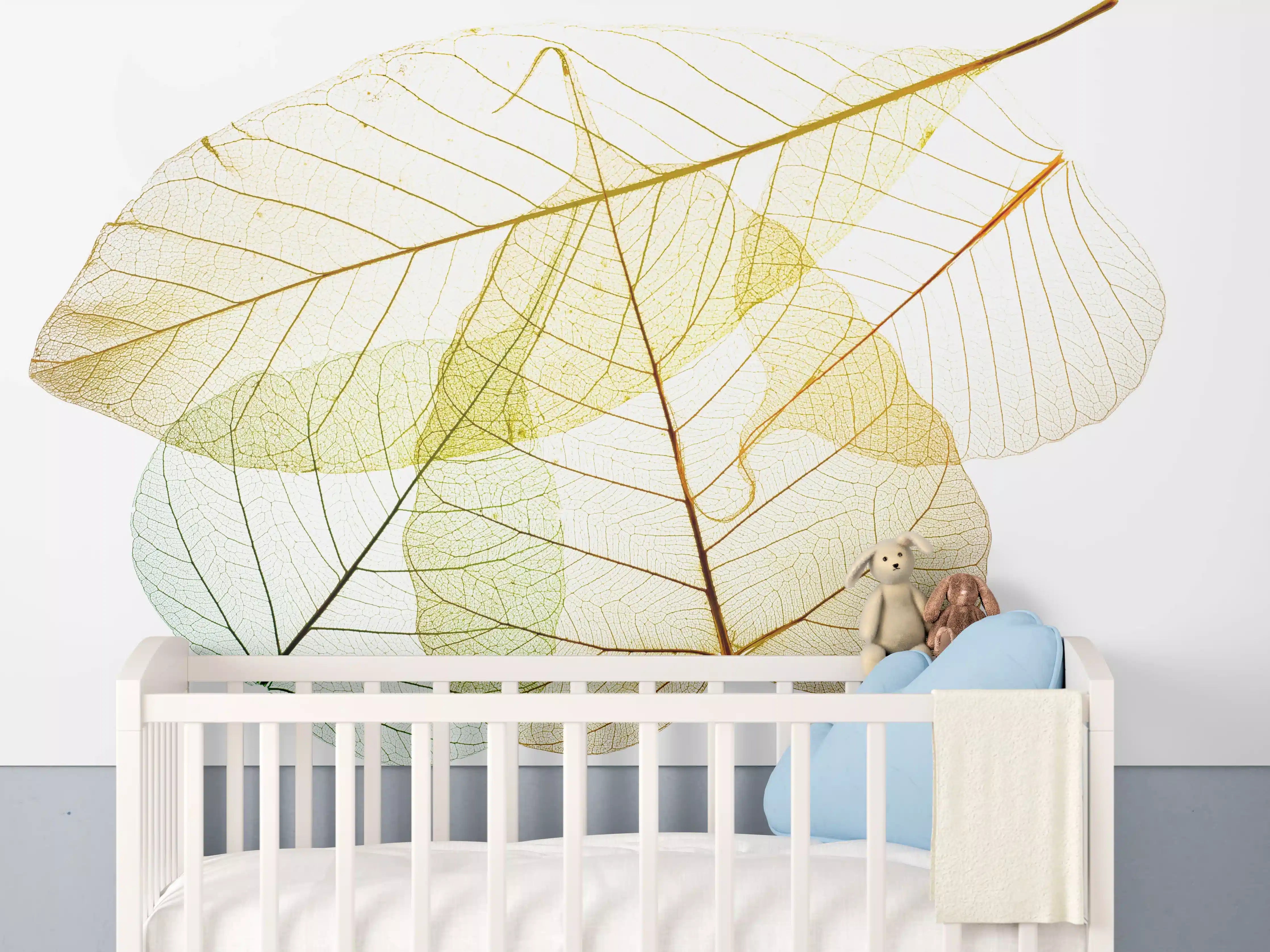 Babyzimmer Wandgestaltung - Blatt-Textur-Muster 6