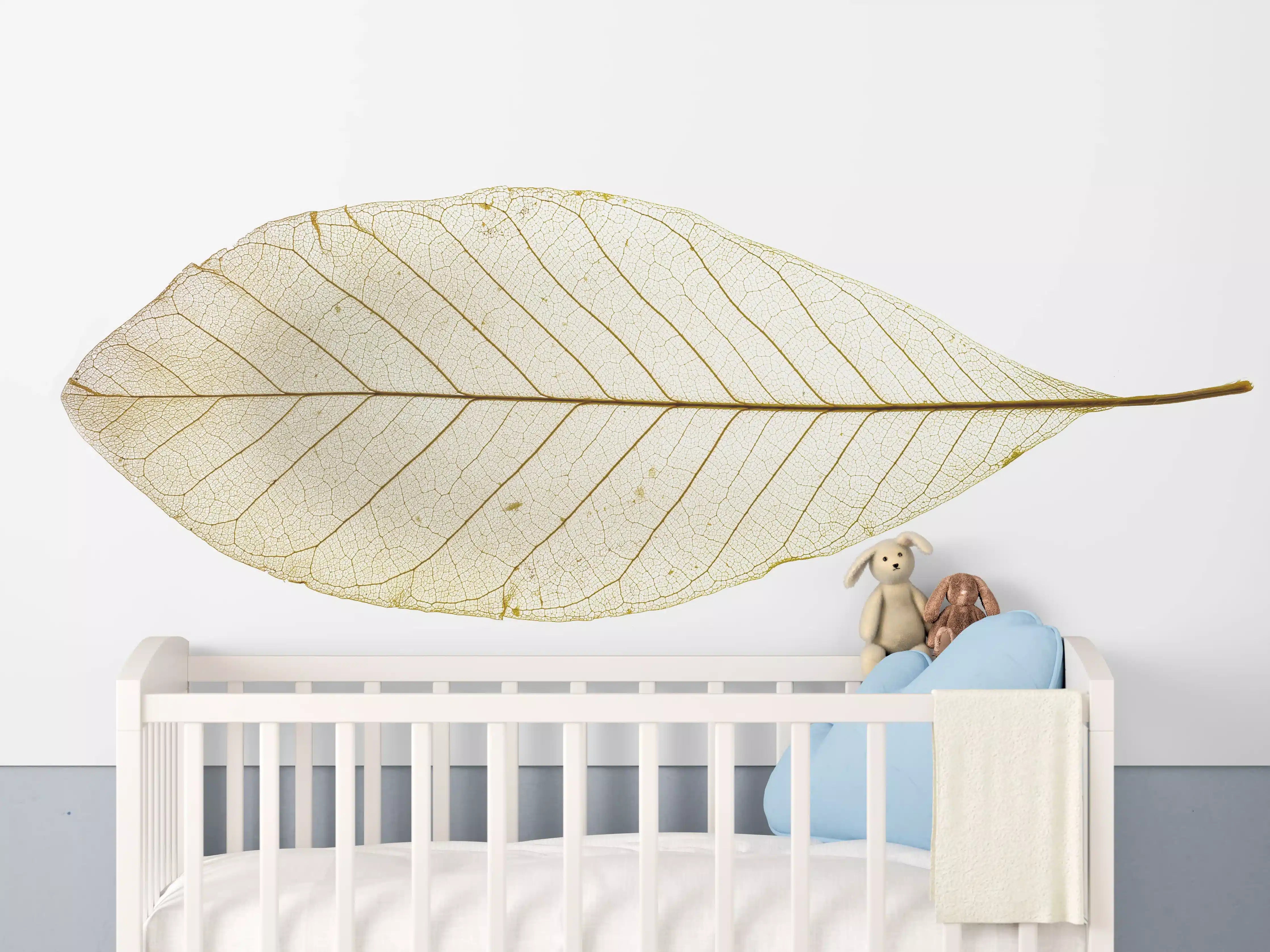 Babyzimmer Wandgestaltung - Blatt-Textur-Muster