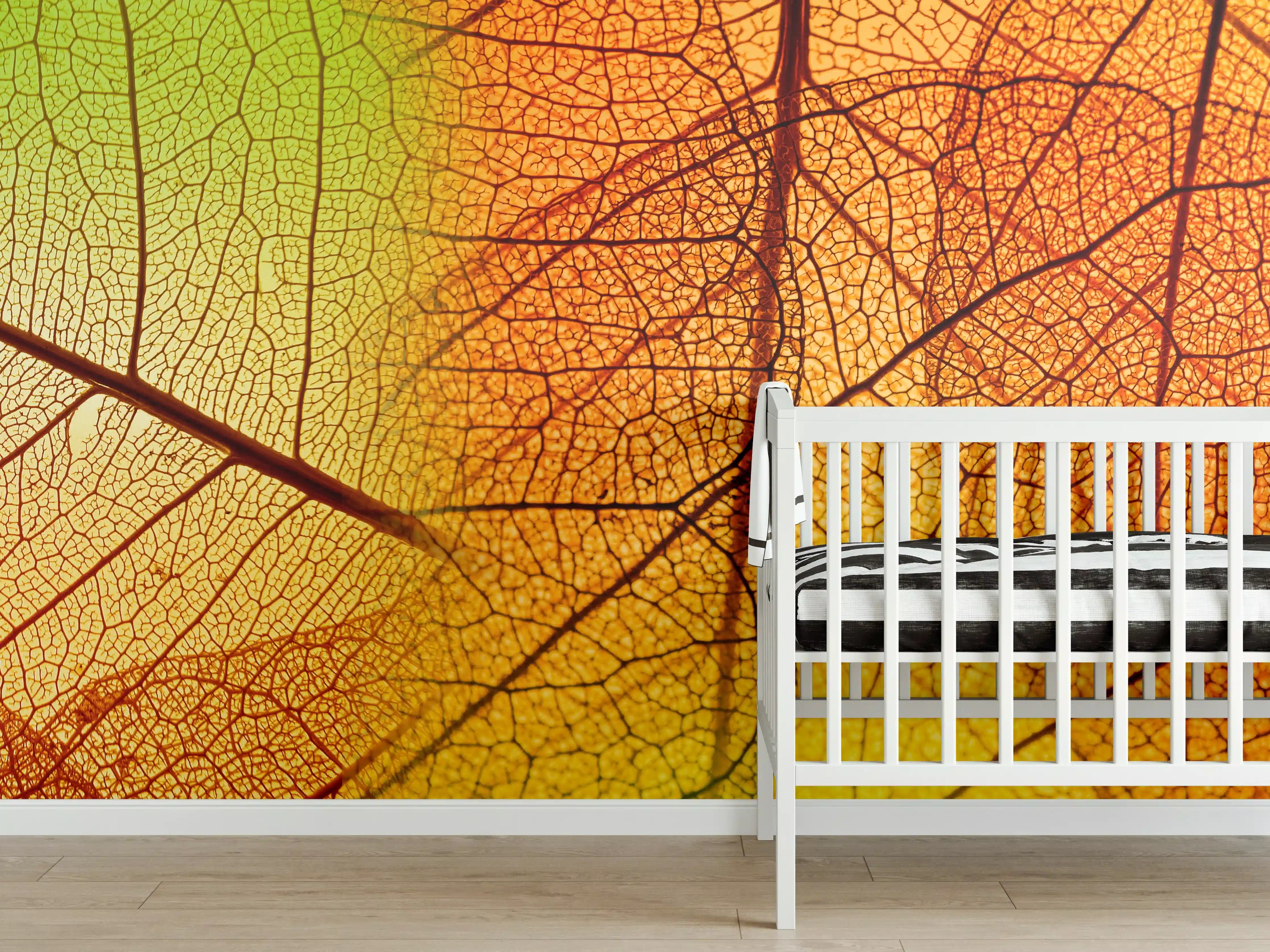 Babyzimmer Wandgestaltung - Blattfarben im Herbst