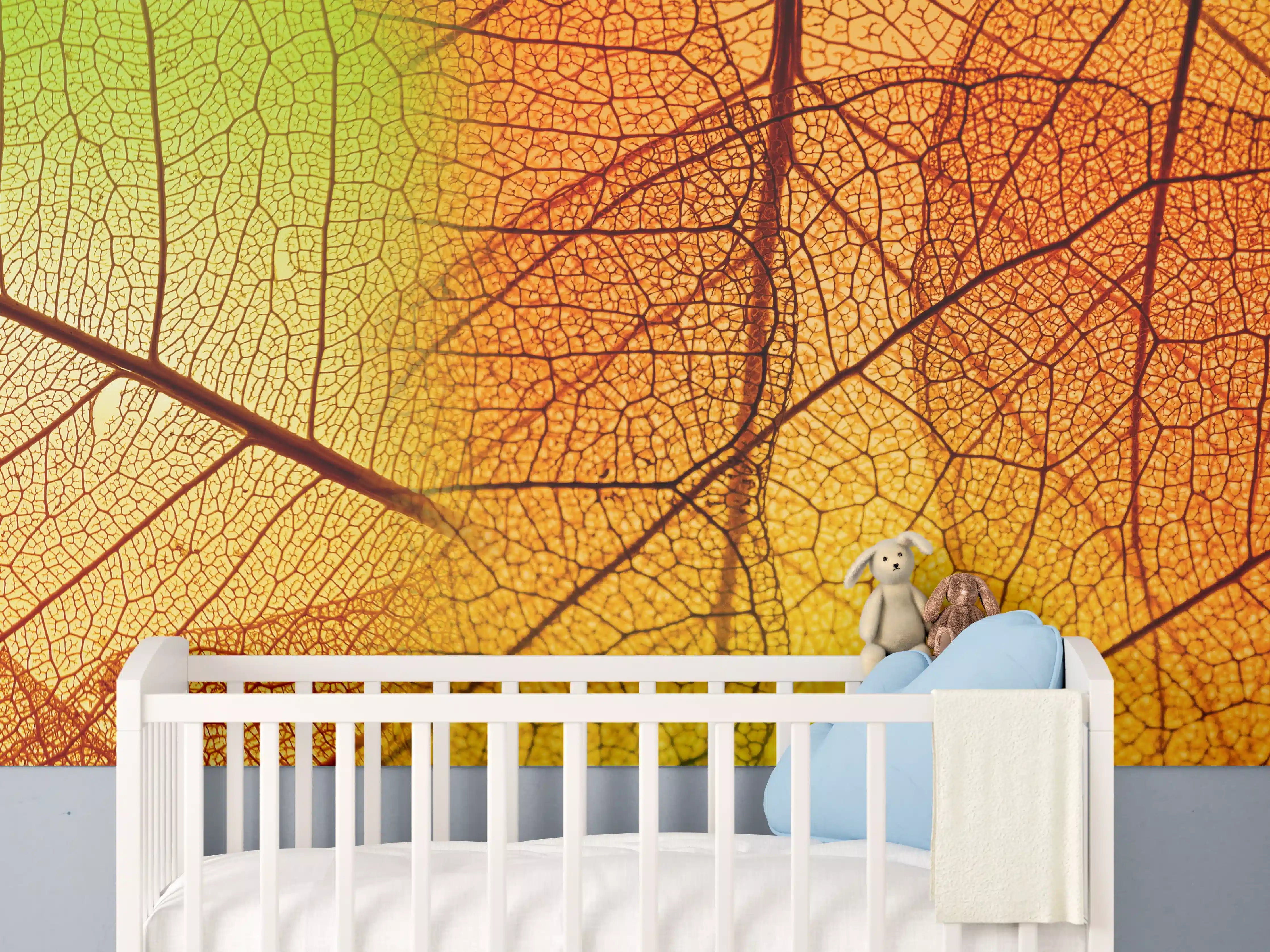 Babyzimmer Wandgestaltung - Blattfarben im Herbst